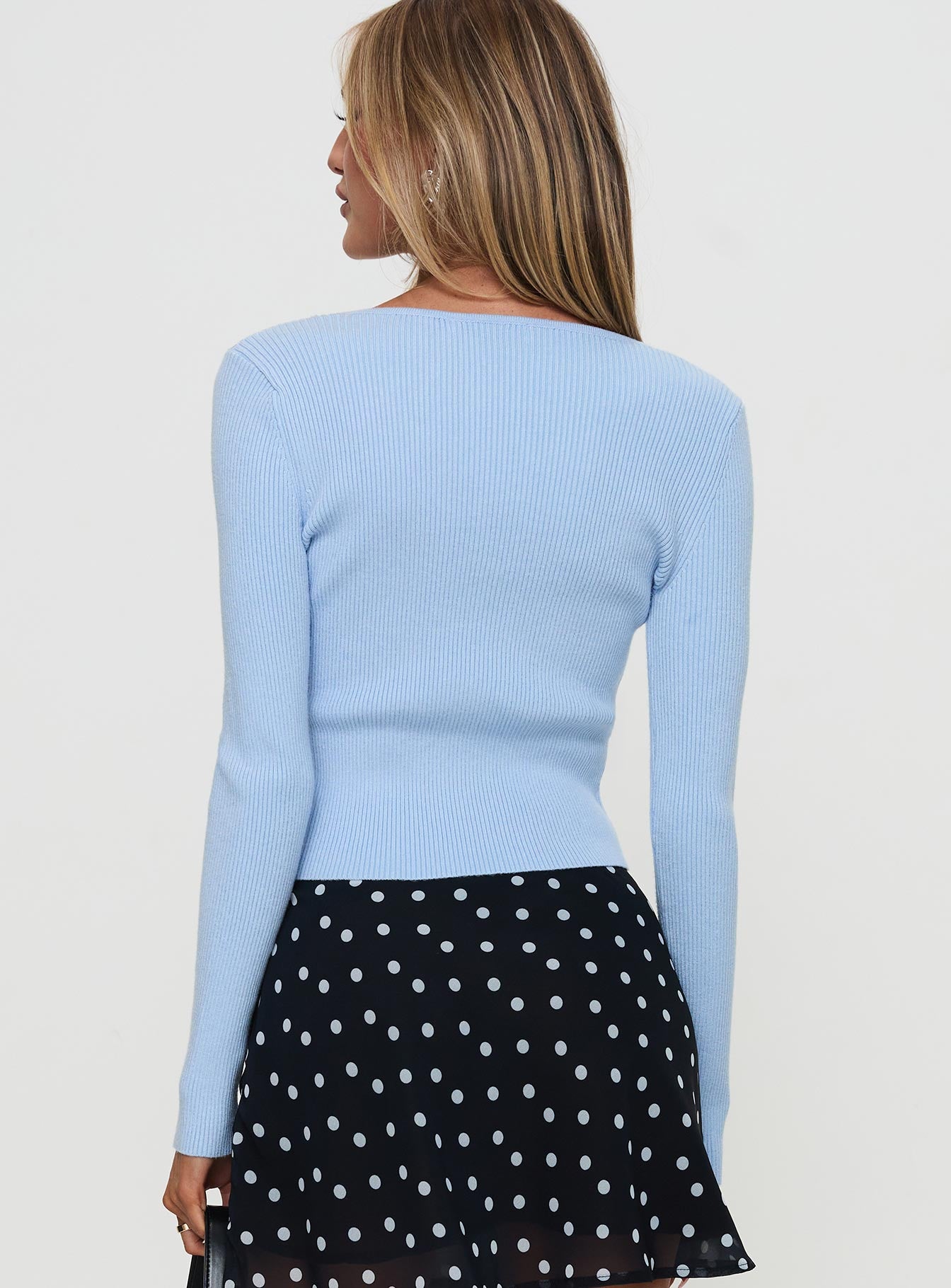 Ophira Twist Detail Long Sleeve Top Blue Free Shipping For Cheap