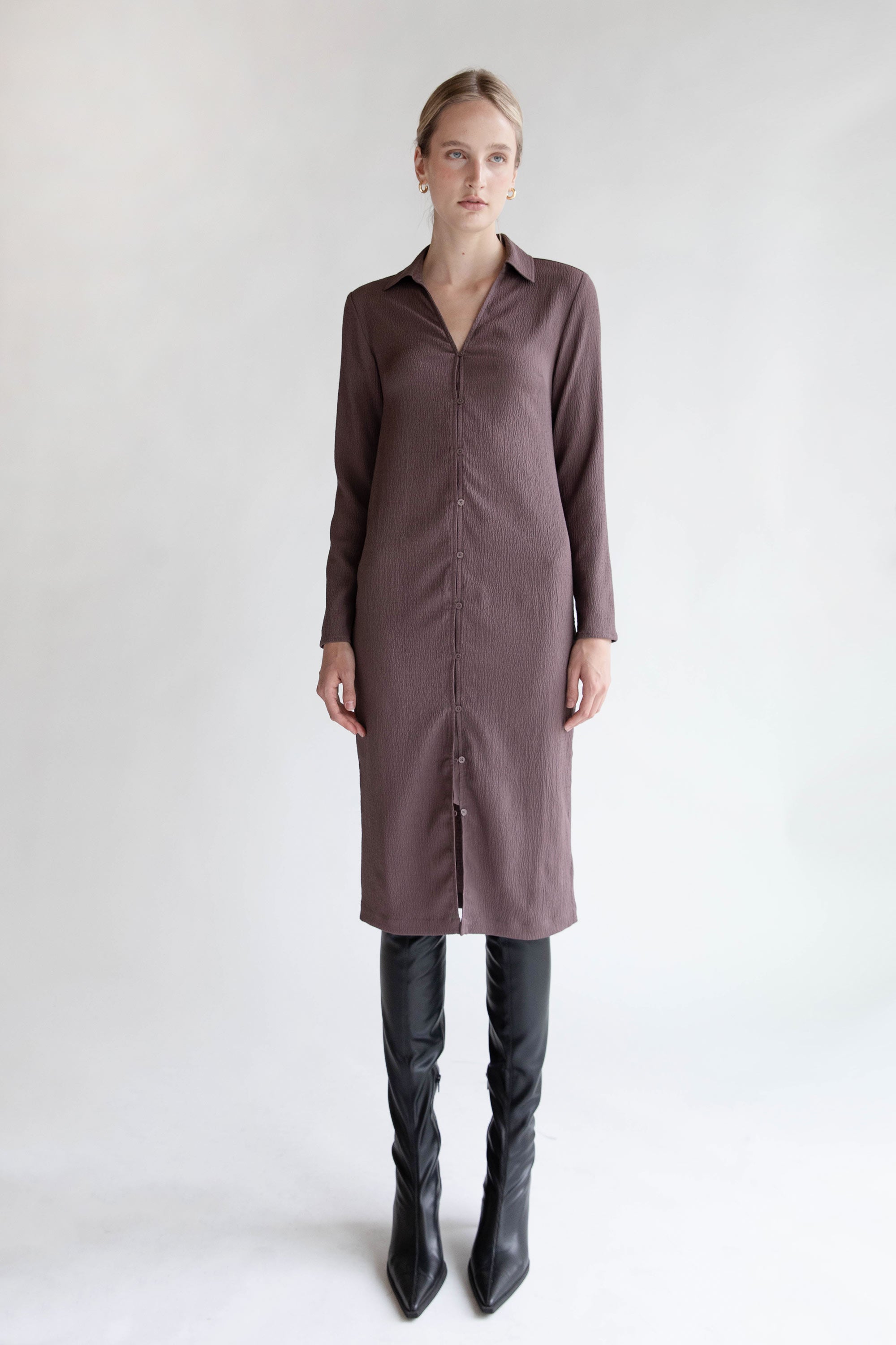 CRINKLED SHIRT DRESS Outlet Visit