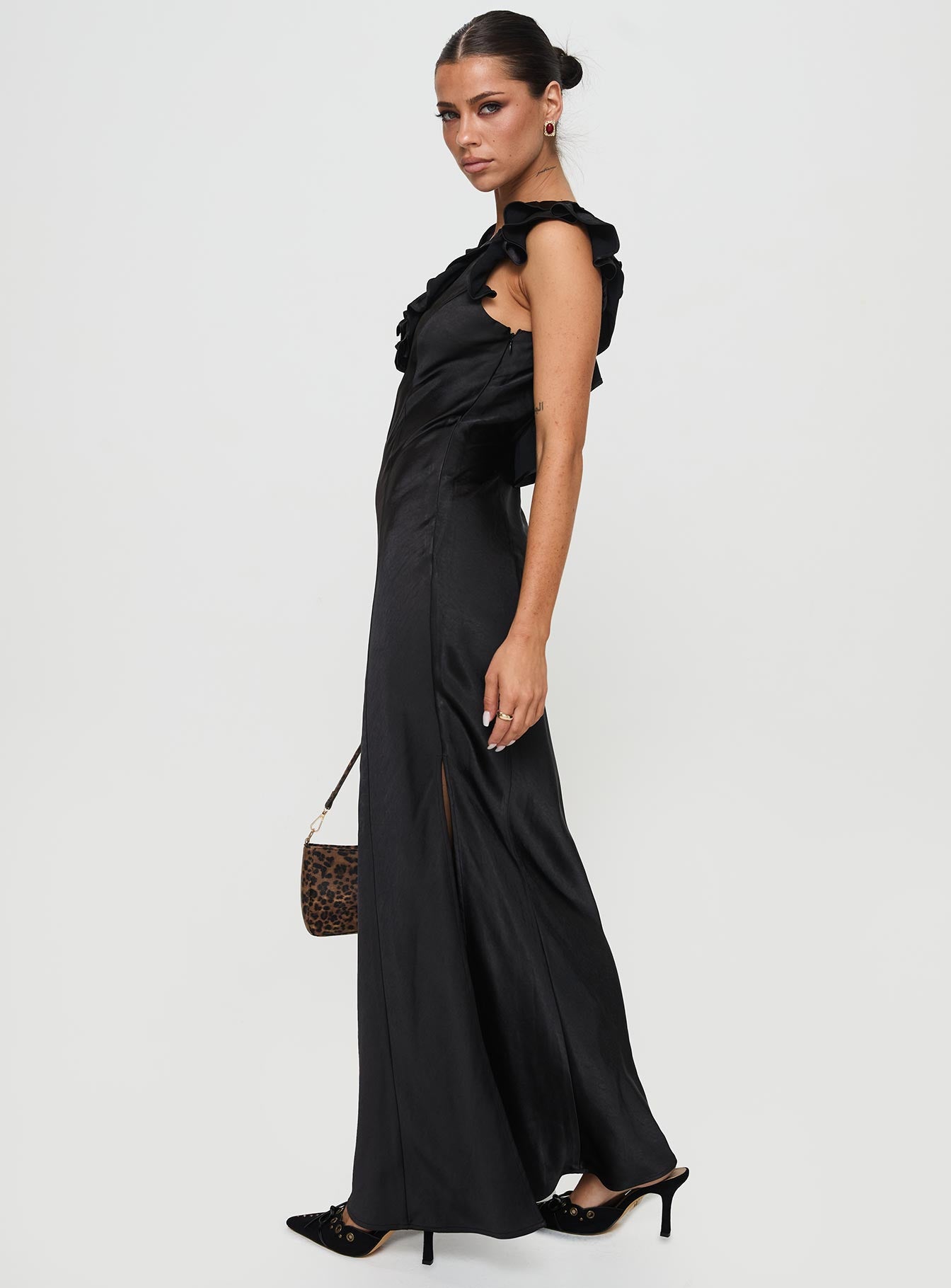 Butacup Frill Maxi Dress Black Outlet For Sale