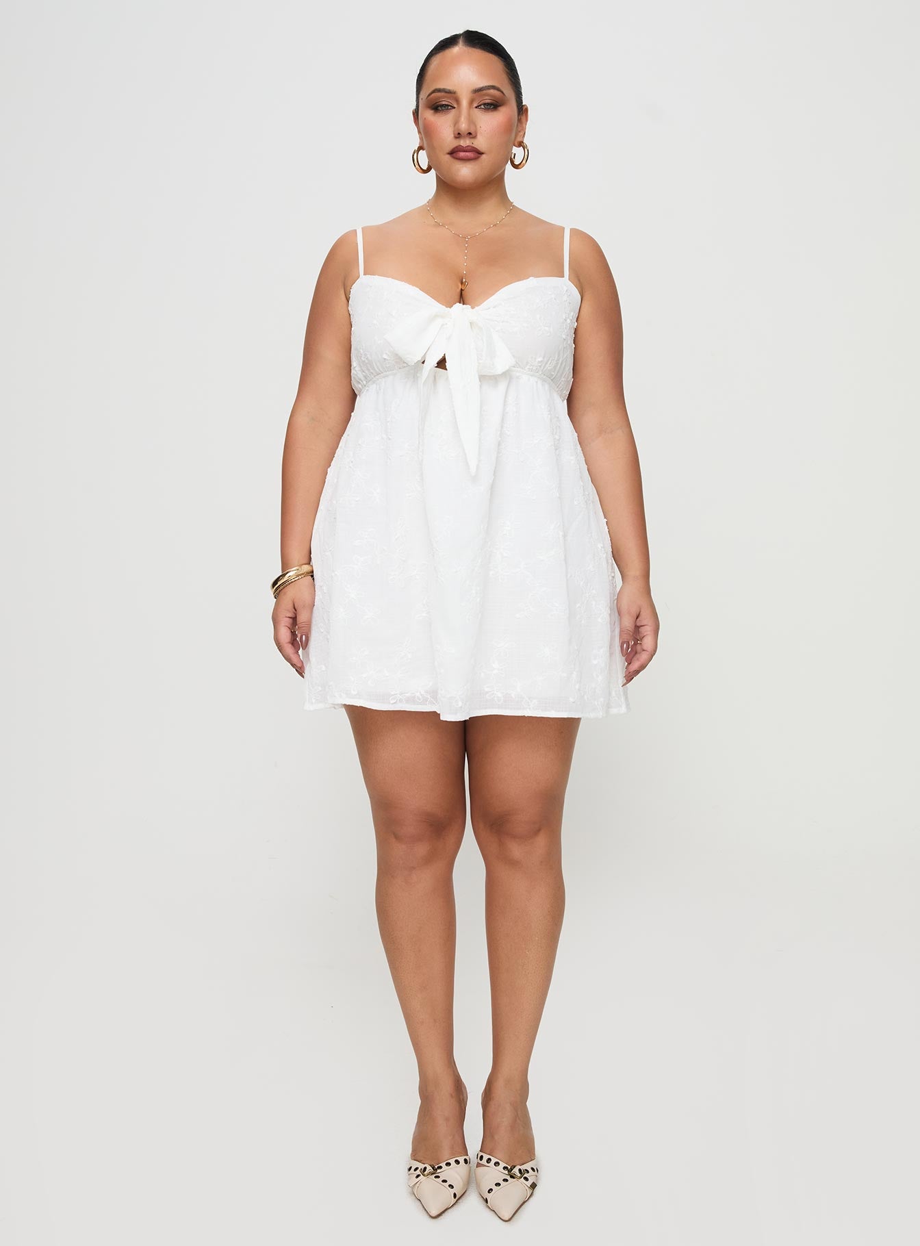 Granno Mini Dress White Curve Outlet View