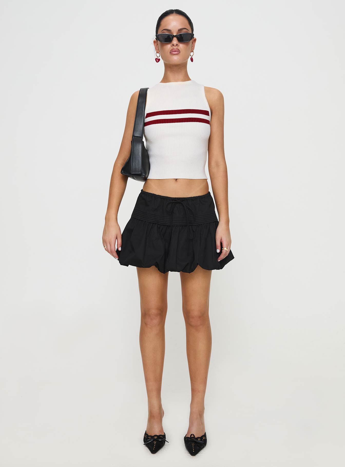 Dear London Bubble Hem Mini Skirt Black Free Shipping Supply