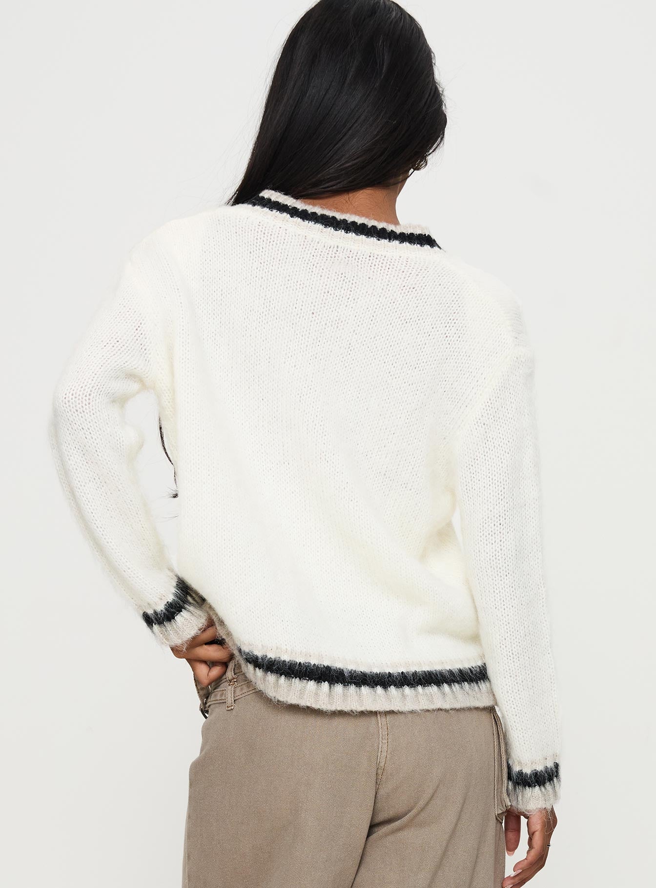 Federation V Neck Knit Sweater White Buy Online Cheap Pice