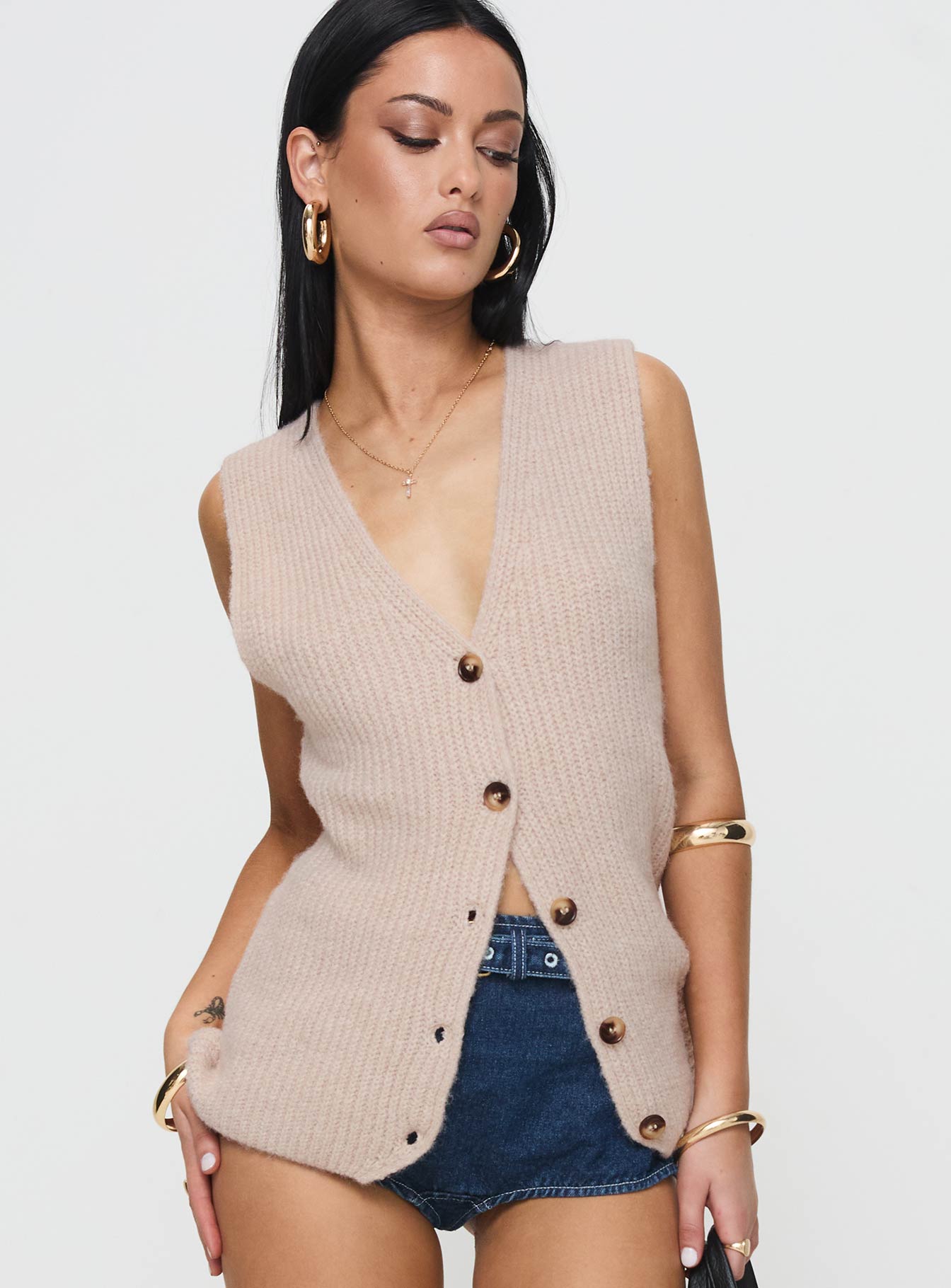 Nowah Knit Vest Beige Clearance Pictures