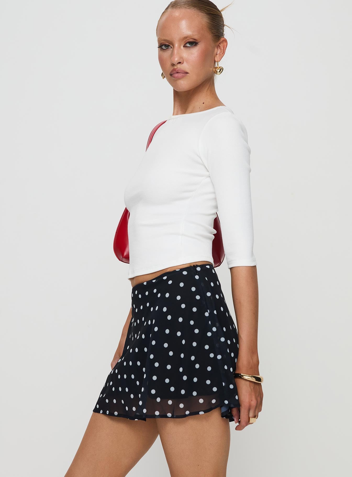 Dapple Bias Mini Skirt Black Polka Dot Discount Outlet Locations