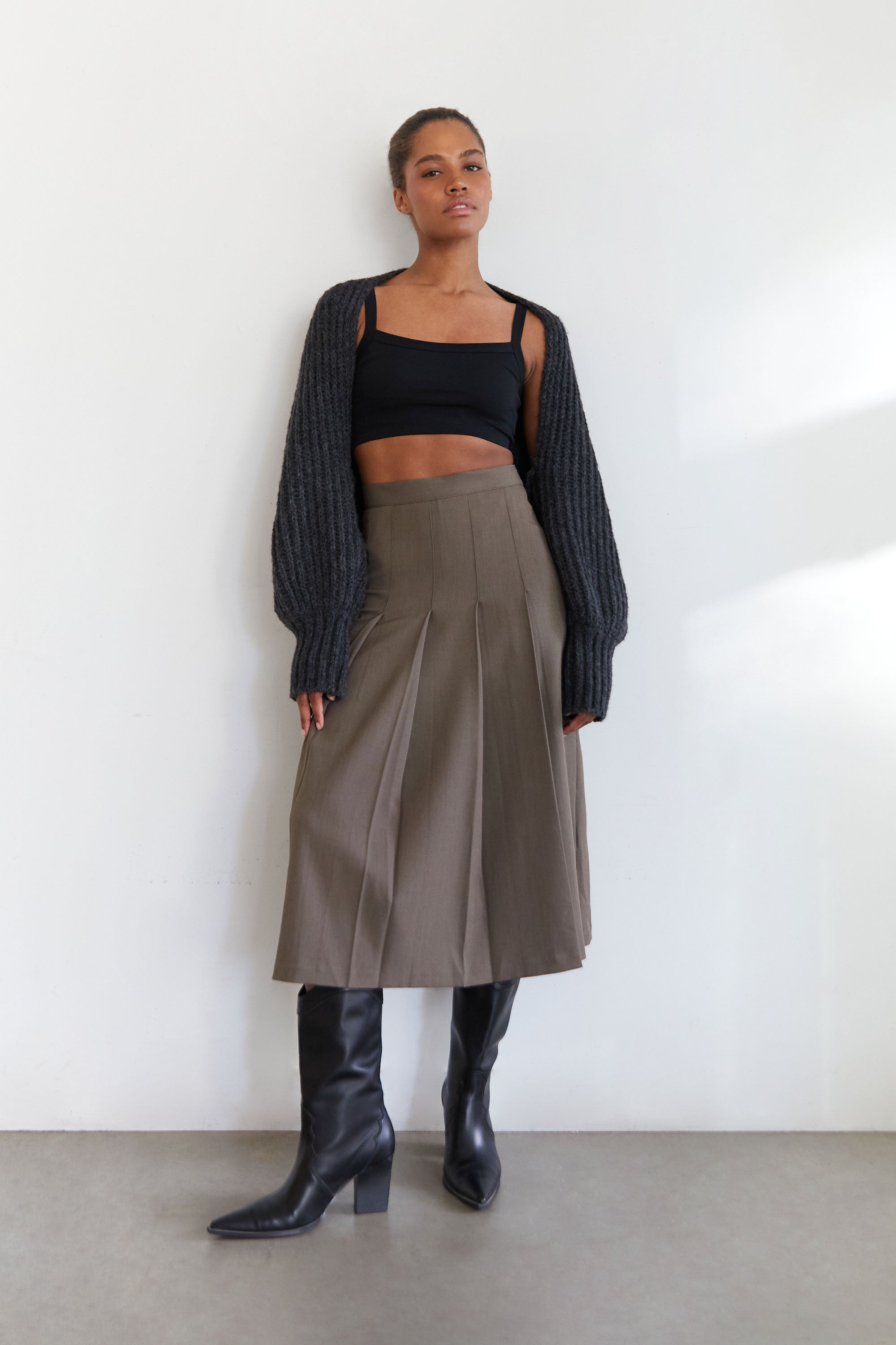 PLEATED MIDI SKIRT Outlet Locations Sale Online