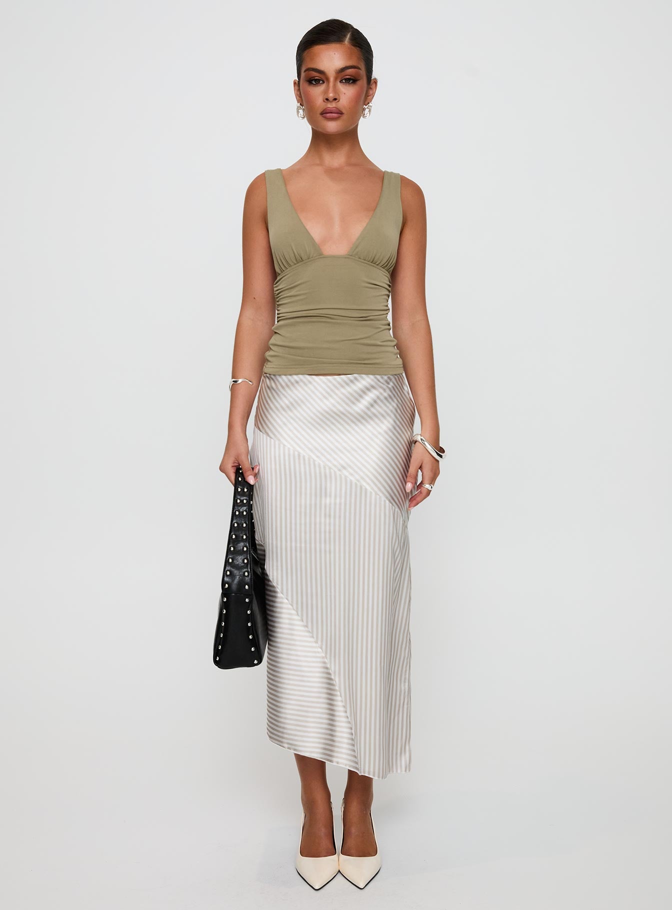 Priscella Asymmetrical Midi Skirt Multi Footlocker Cheap Online