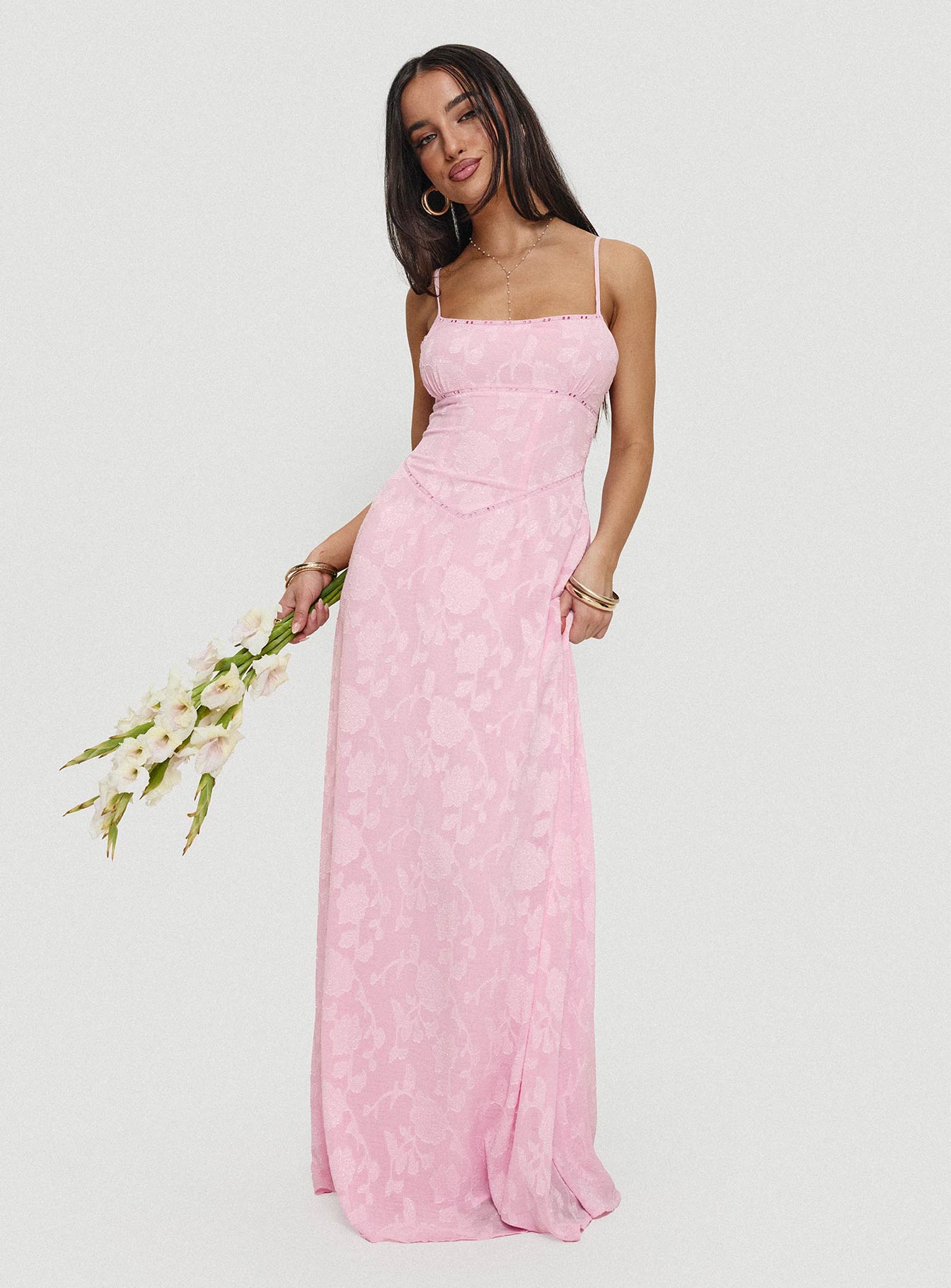 South Of France Maxi Dress Pink Petite Clearance Get Authentic