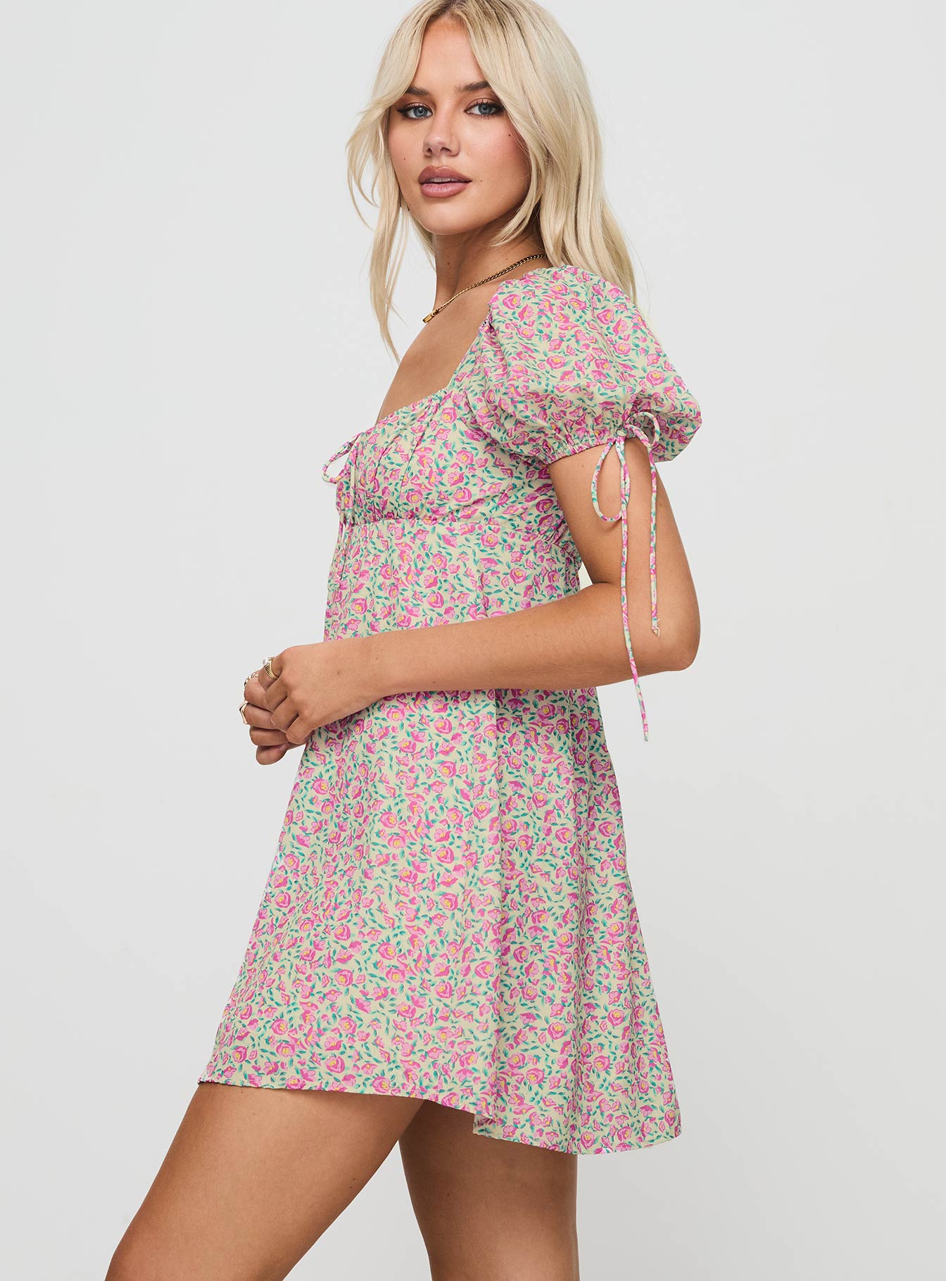 Larsson Mini Dress Pink Floral Outlet 2025 New