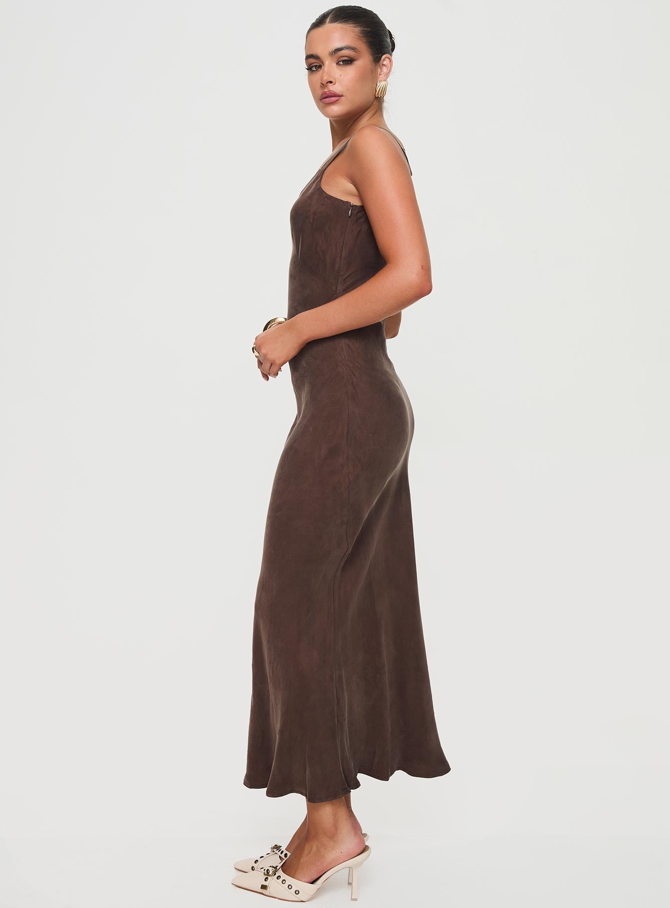 Laurette Maxi Dress Brown Petite Perfect Cheap Online