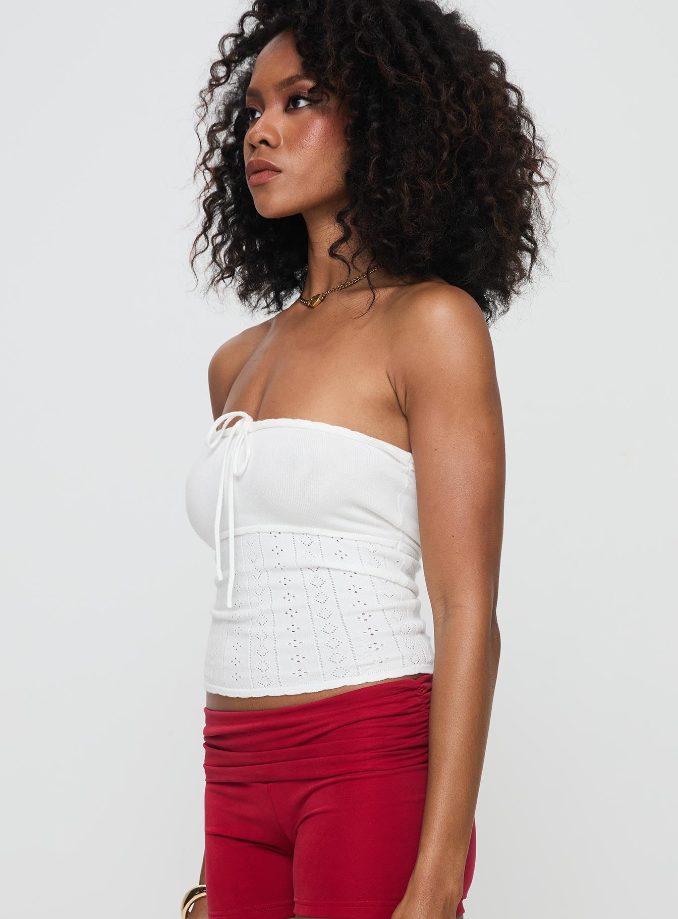 Seona Strapless Top White Cheap Sale Supply