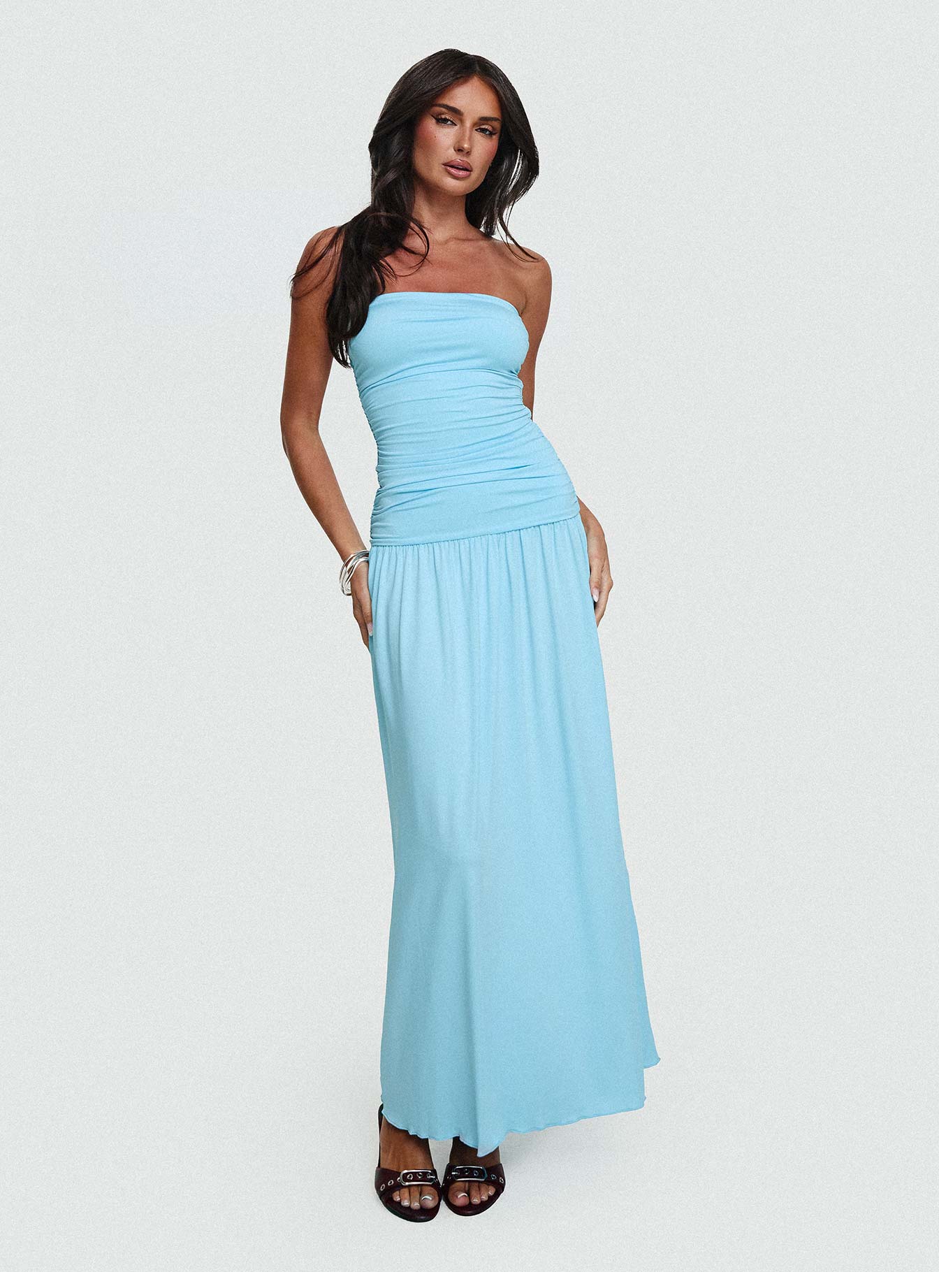 Glorie Strapless Maxi Dress Light Blue Visit New Online