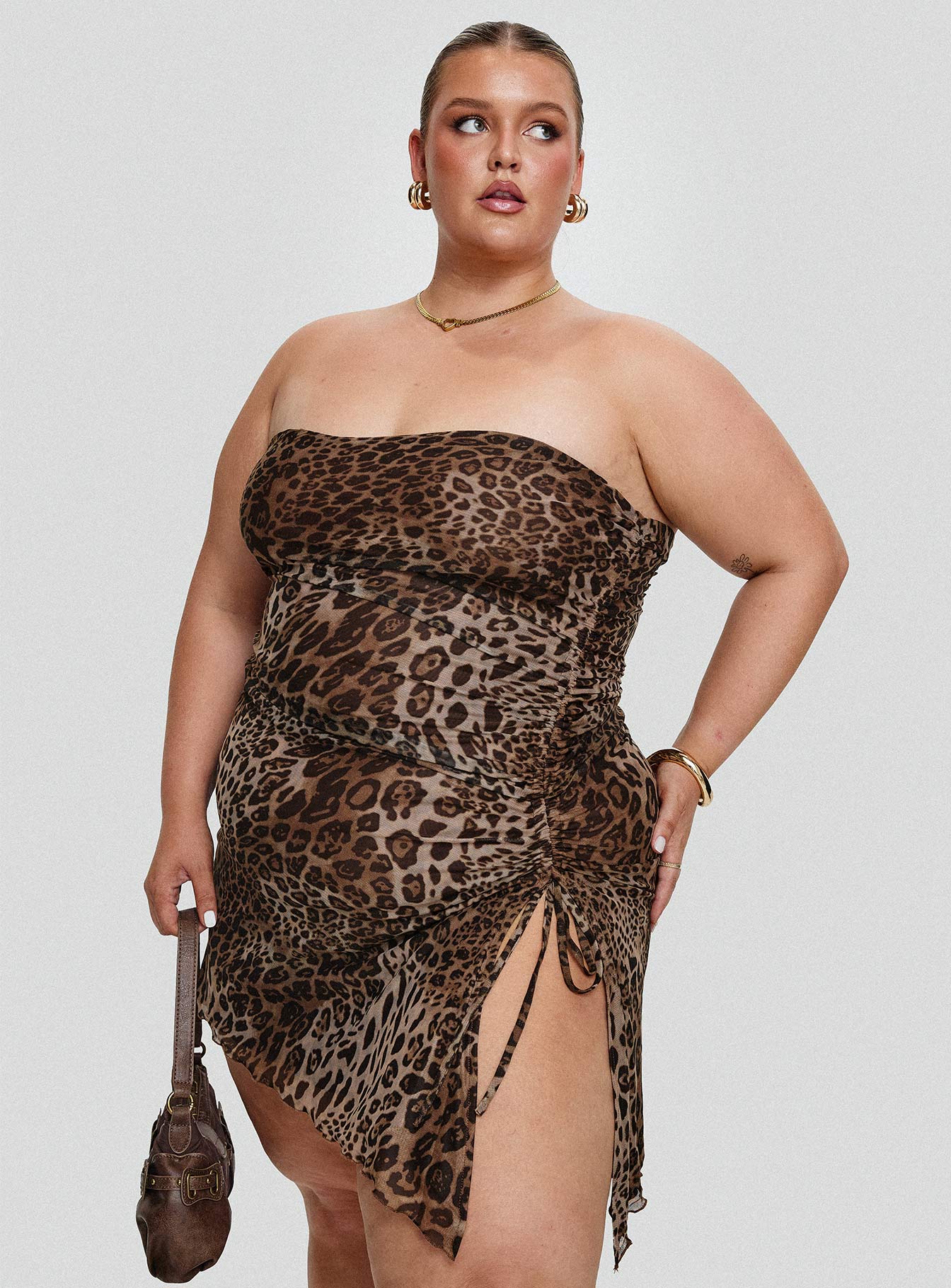 Donelli Mini Dress Leopard Curve Cheap Sale Best Store To Get