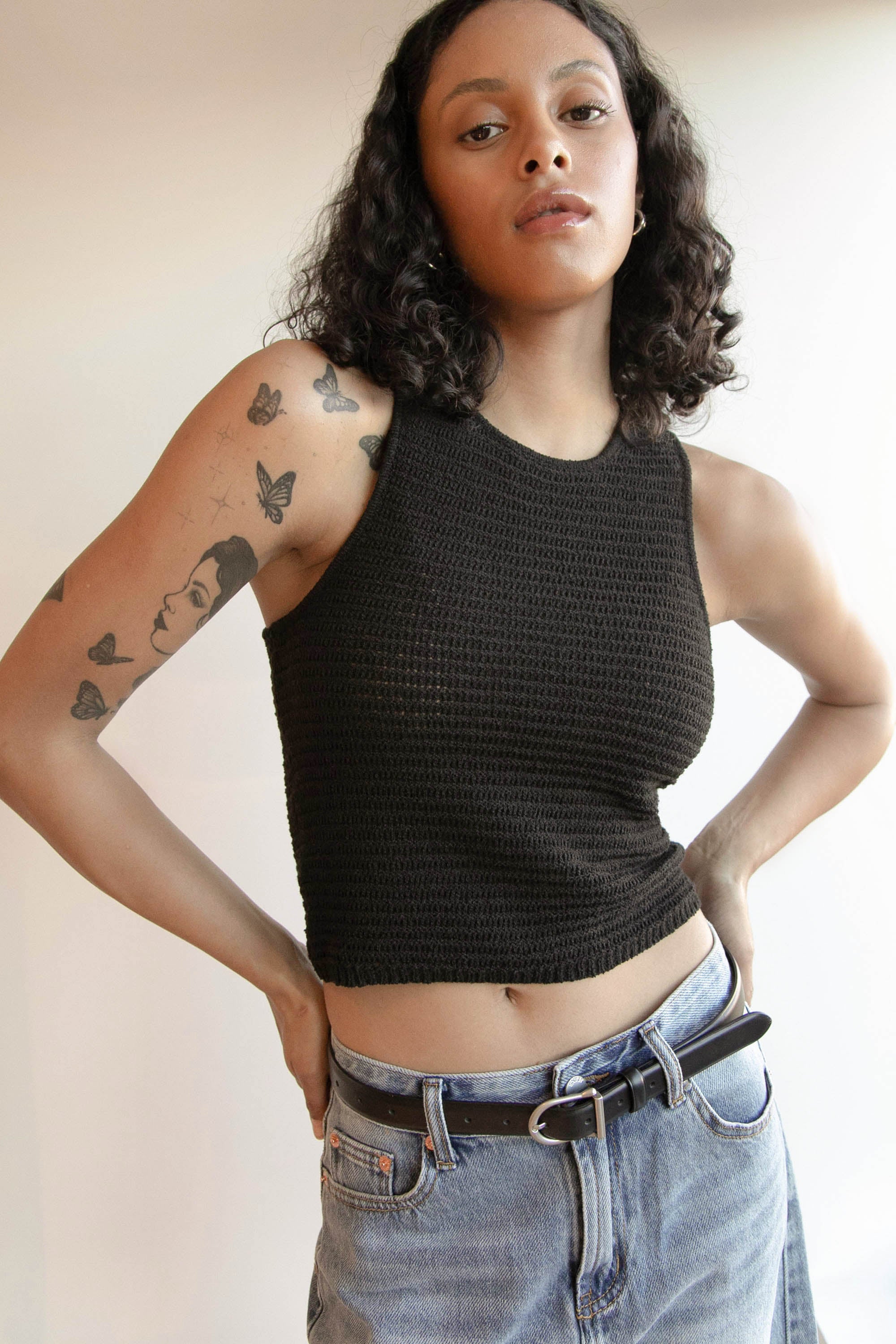 CROCHET KNIT TANK Free Shipping Outlet Store