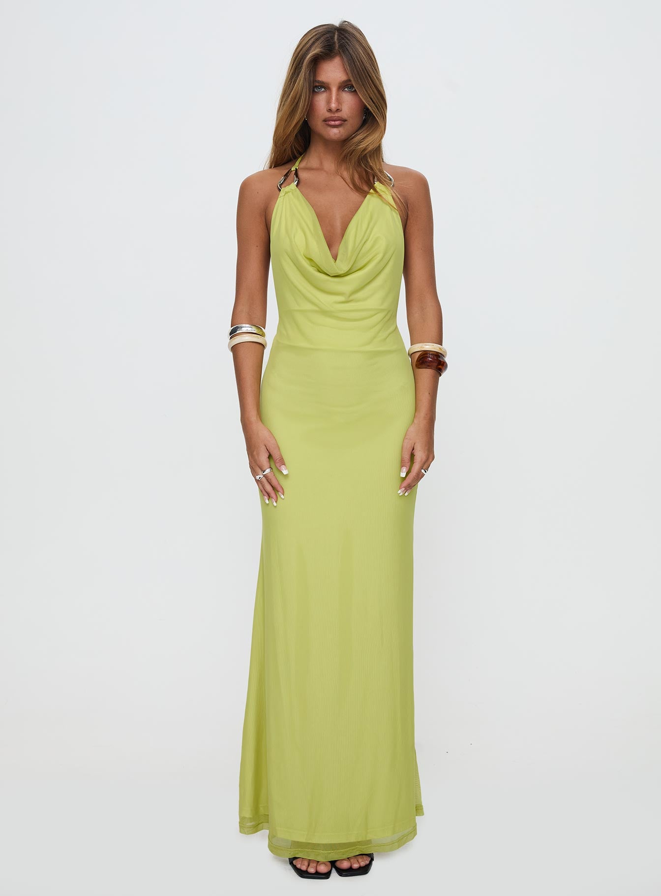 Rhaenyra Halter Maxi Dress Green Sale View