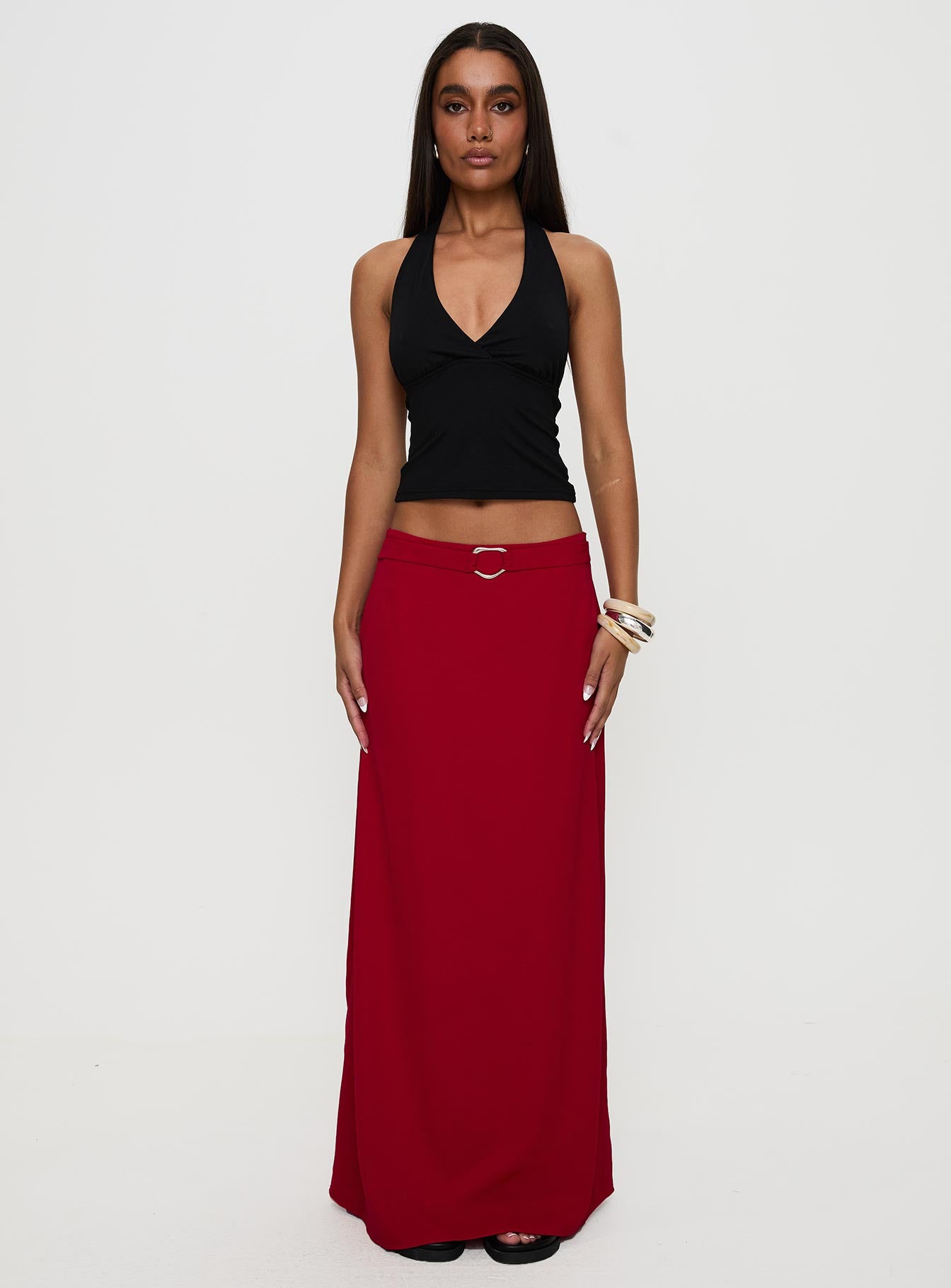 Devoted Maxi Skirt Red Cheap Websites