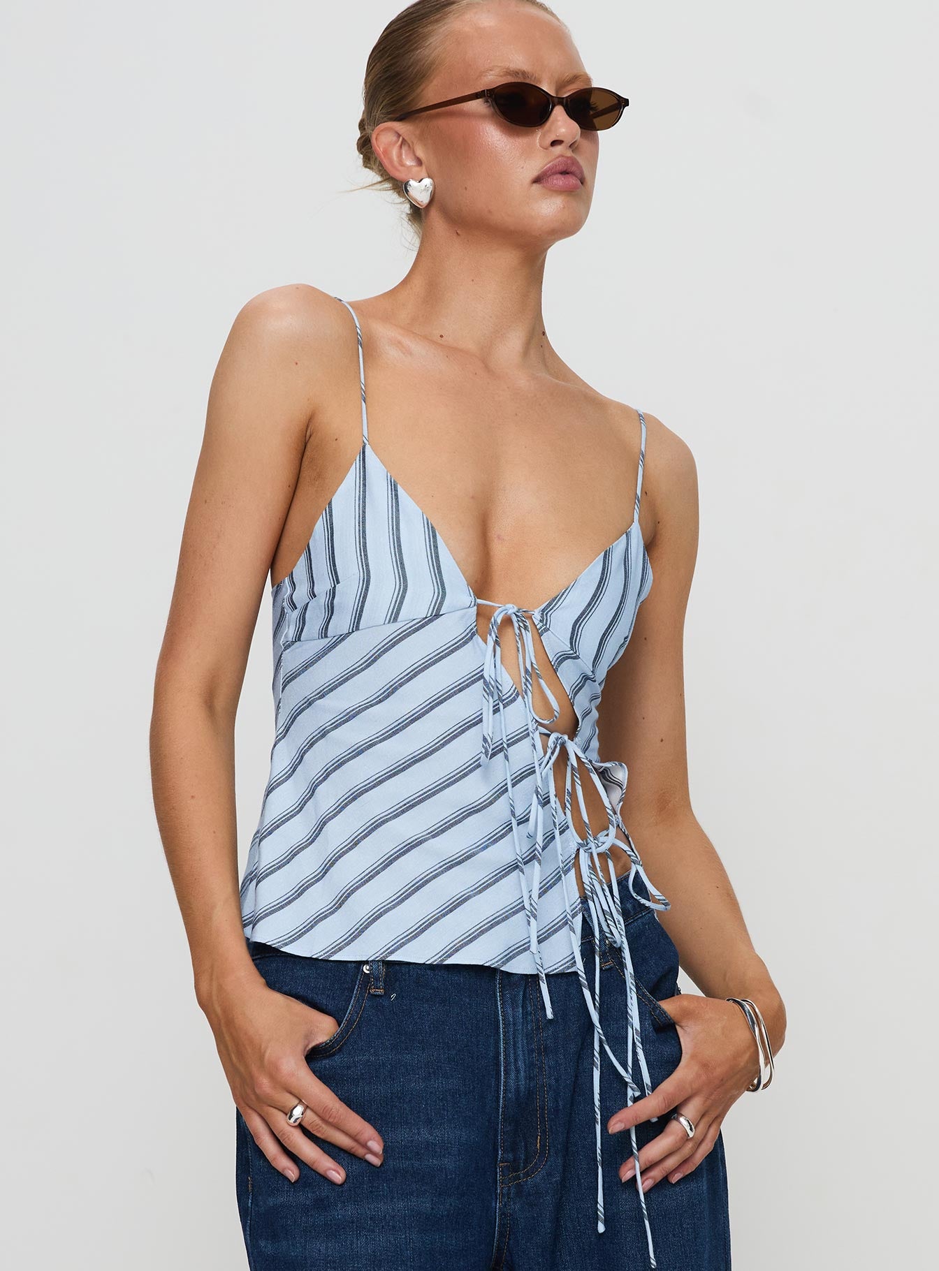 Mariah Top Blue Stripe Buy Cheap Low Shipping