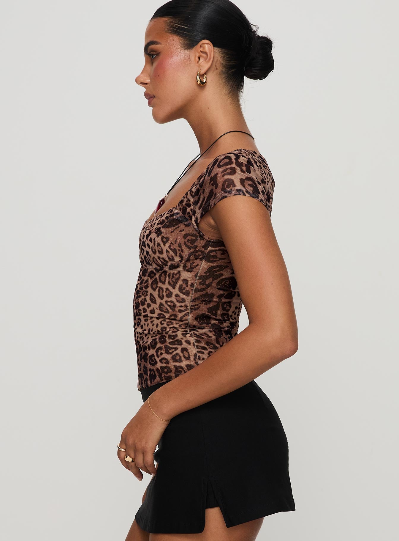 Nerys Top Leopard Free Shipping 100% Original