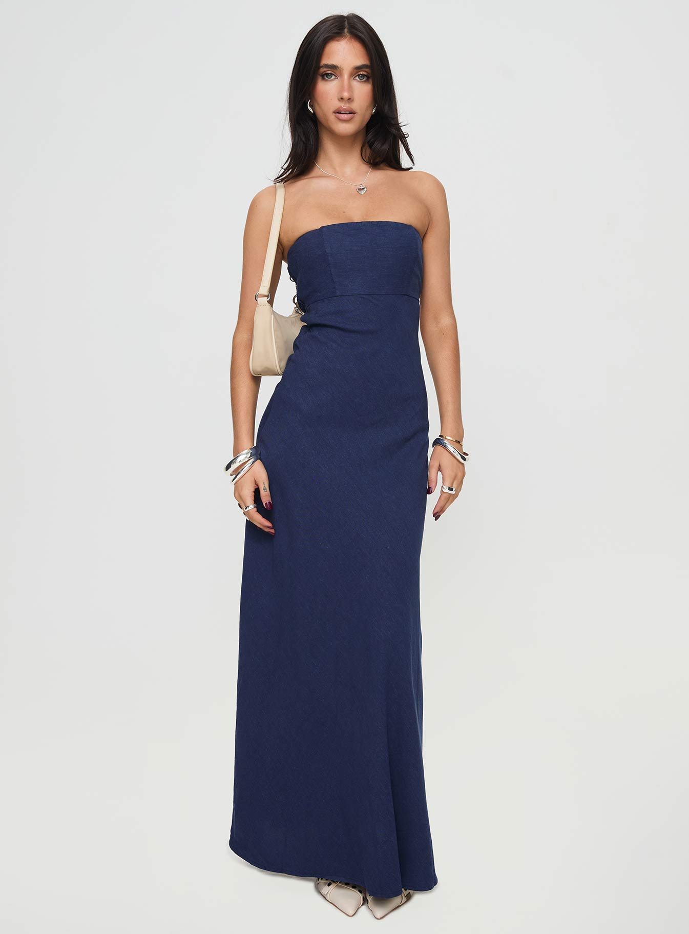 Yahir Strapless Maxi Dress Navy Petite Outlet Looking For