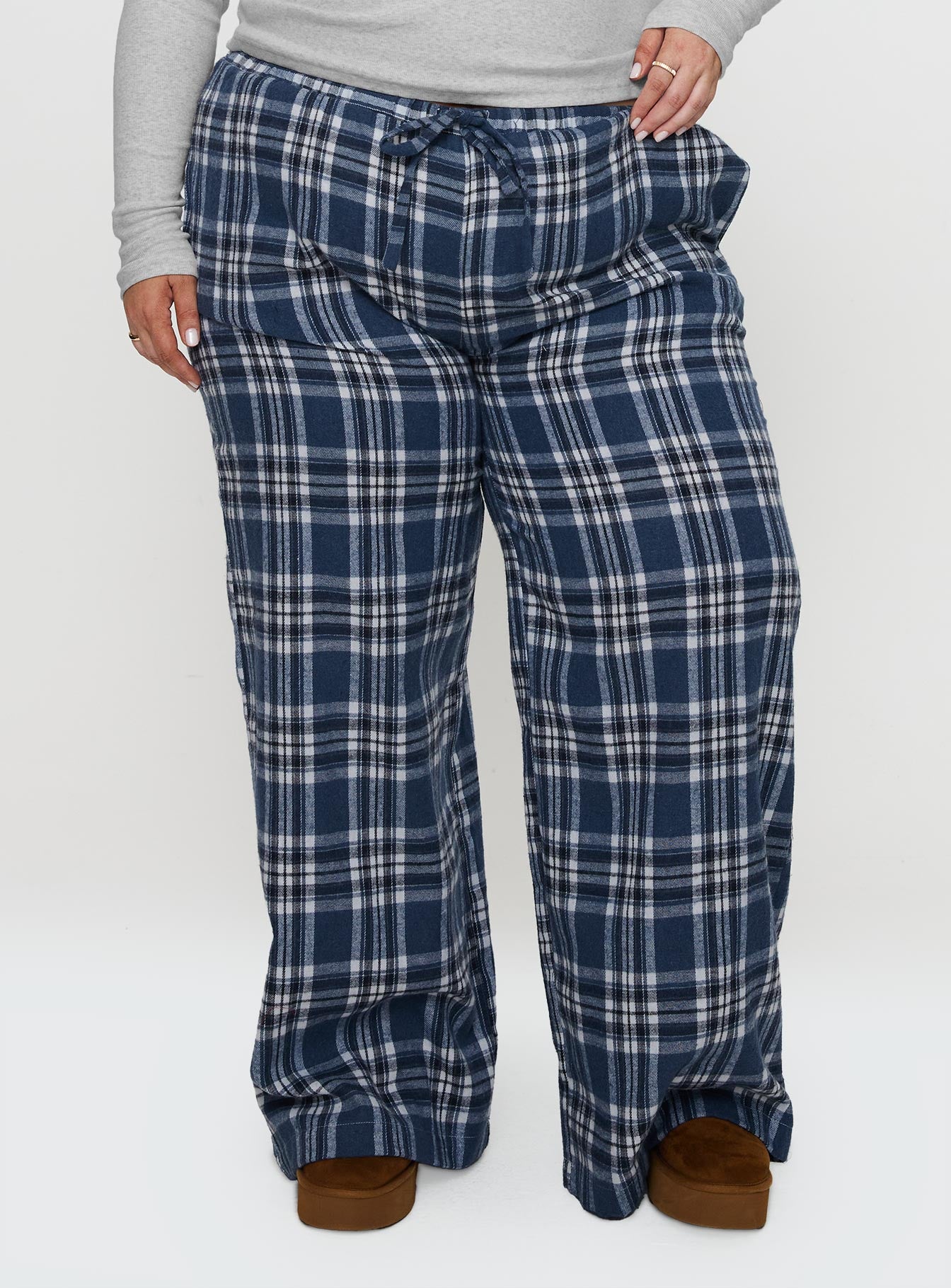 In The Morning Sleep Pant Blue Check Curve Supply Online