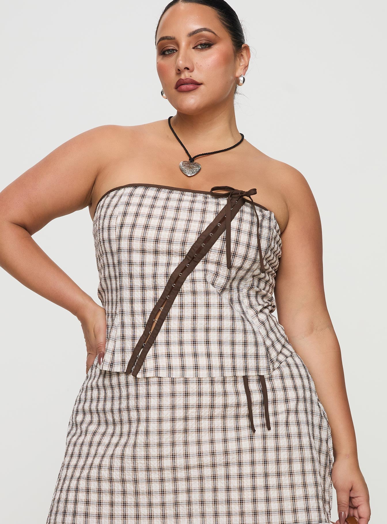 Be My Baby Top Plaid Curve Buy Cheap Reliable