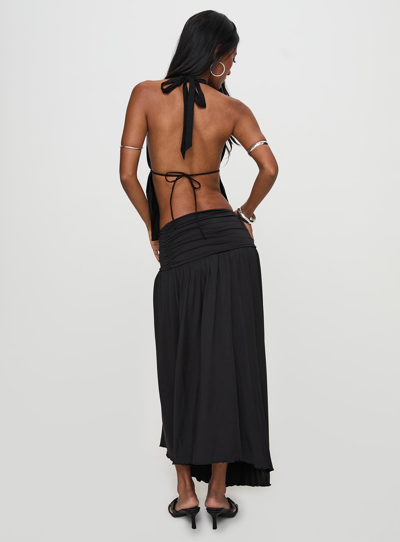 Gezabele Asymmetrical Maxi Skirt Black Cheap Low Shipping