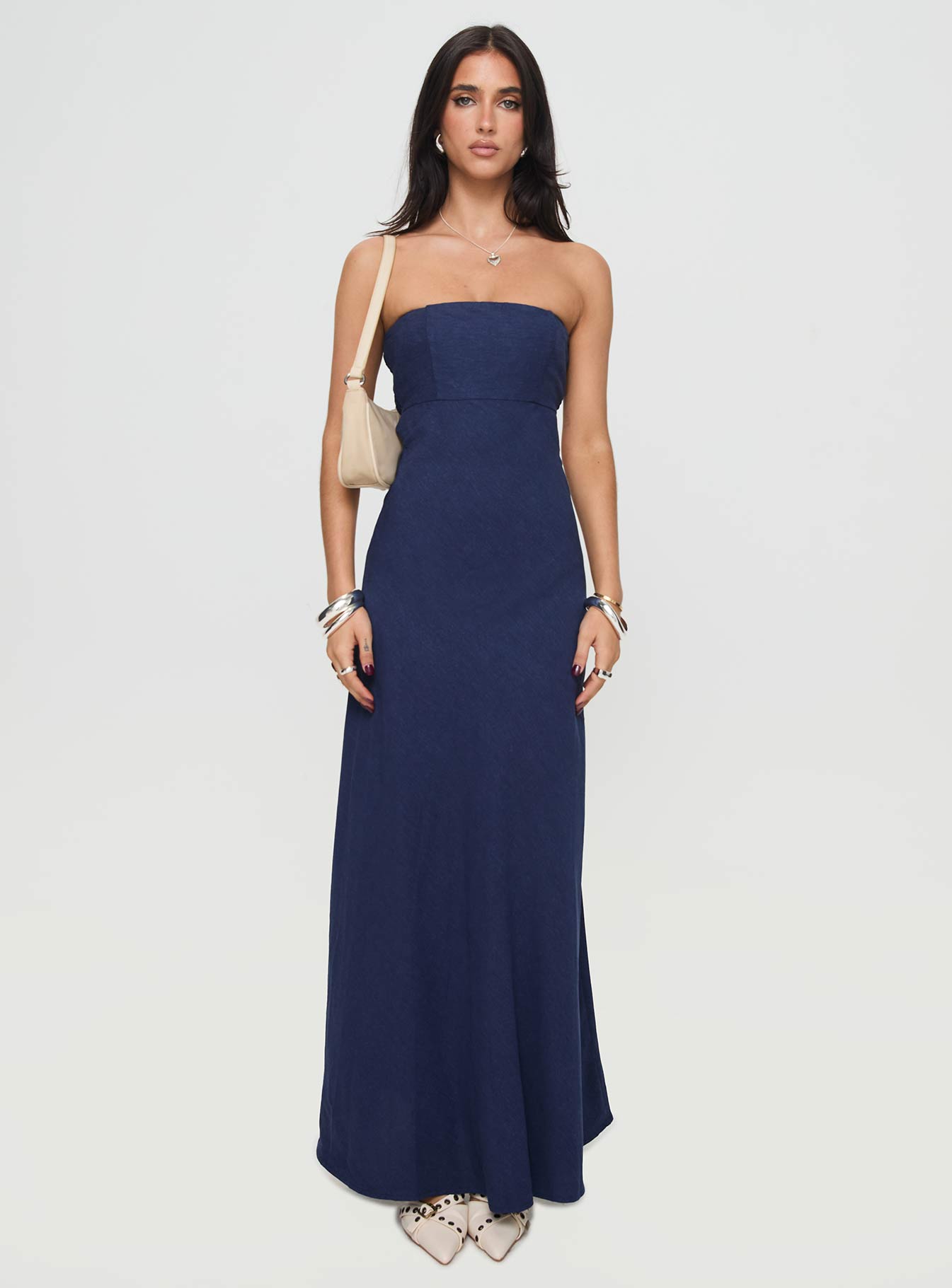 Yahir Strapless Maxi Dress Navy Petite Outlet Looking For