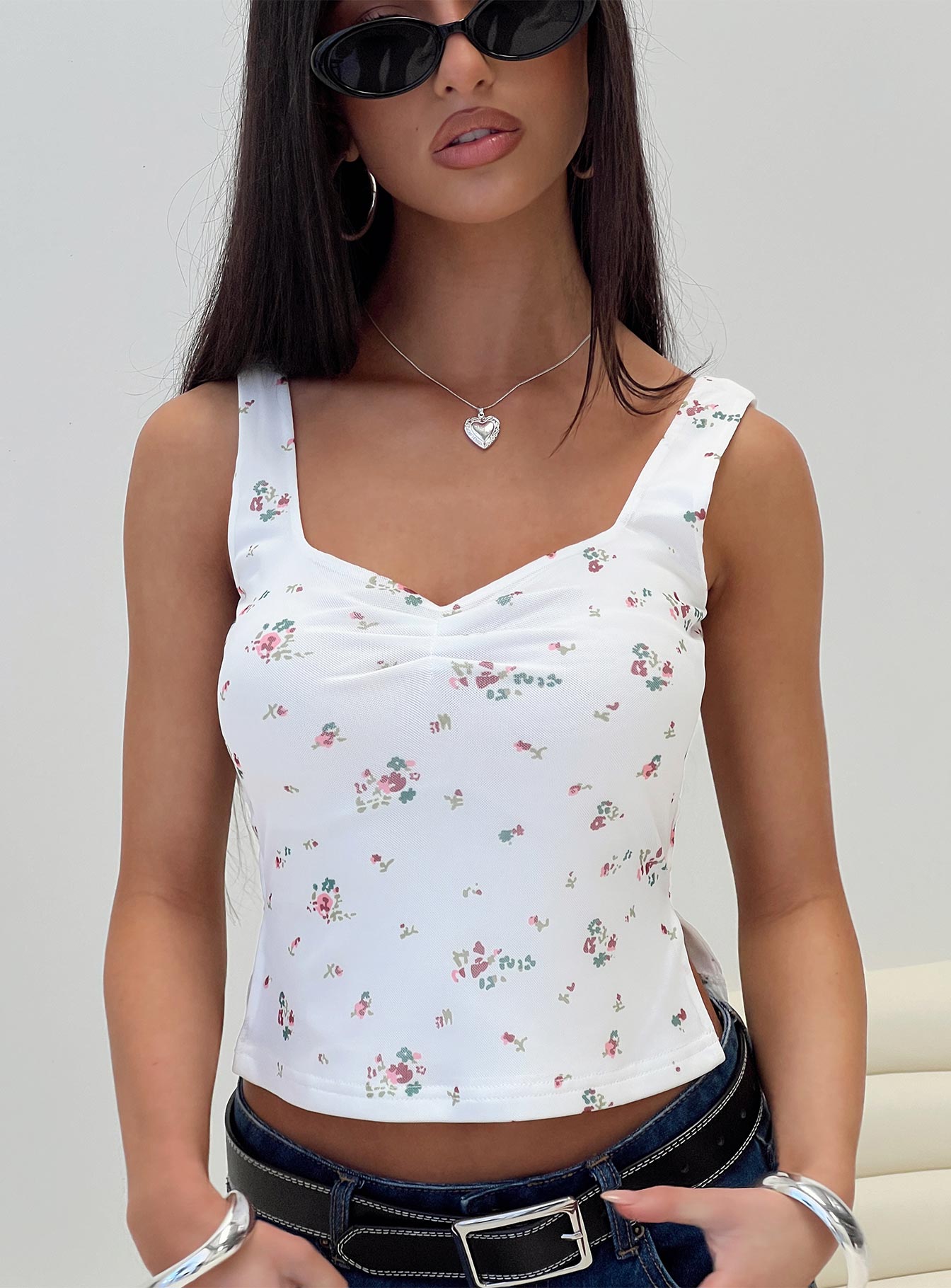 Rehna Top White Floral Sale 2025