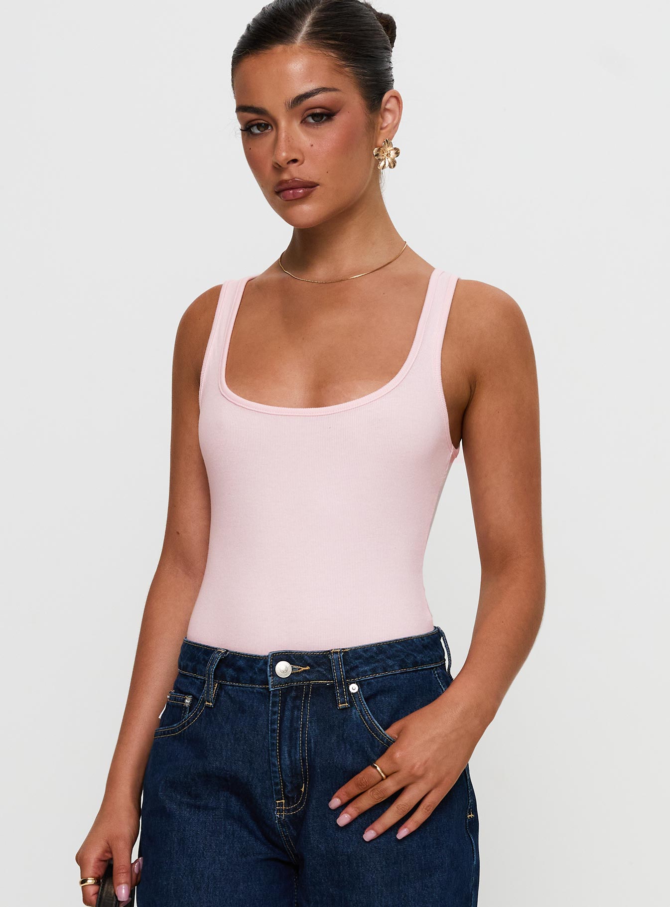 Baseline Rib Bodysuit Pink Sale Wholesale Pice