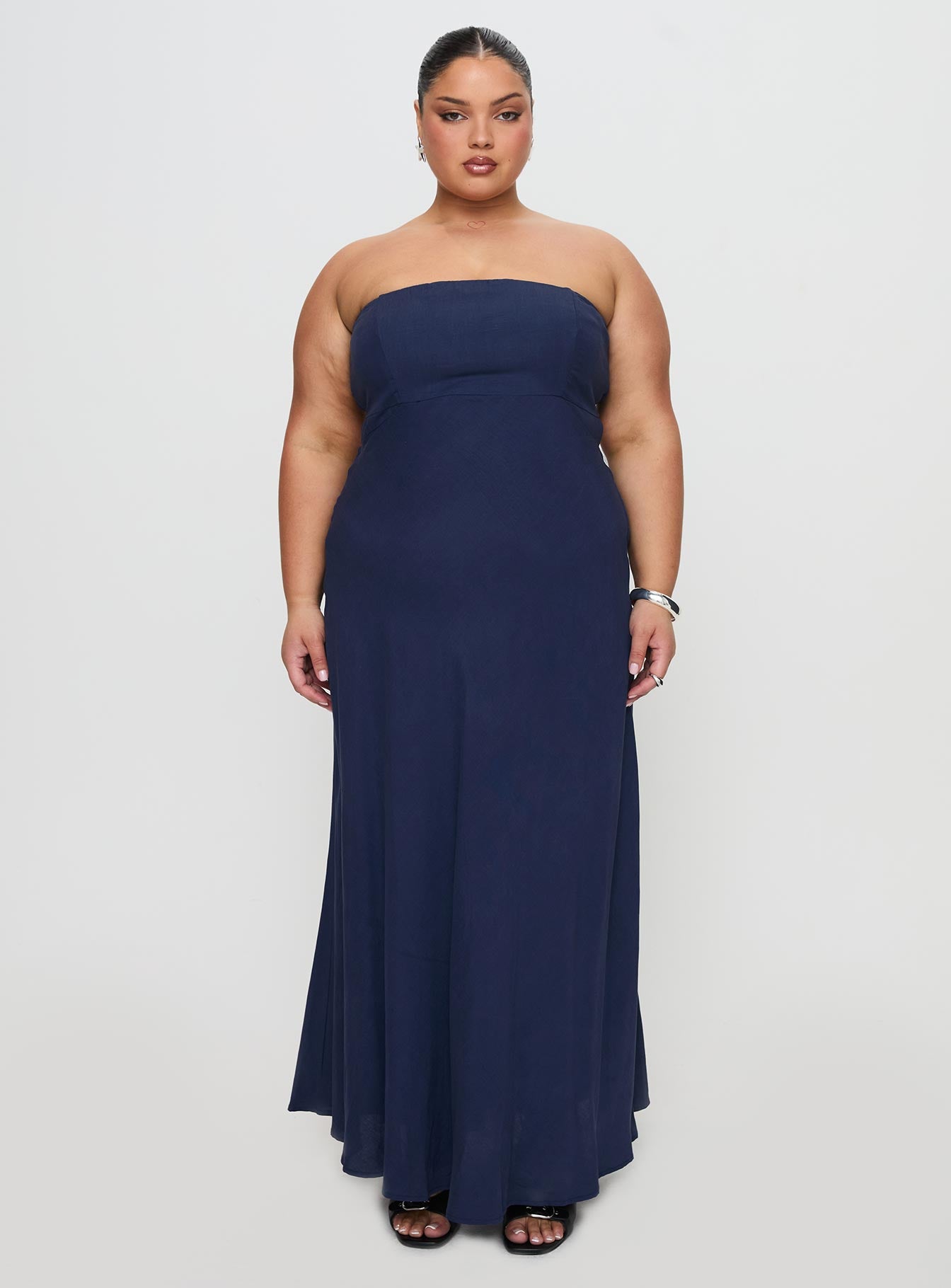 Yahir Strapless Maxi Dress Navy Curve Browse
