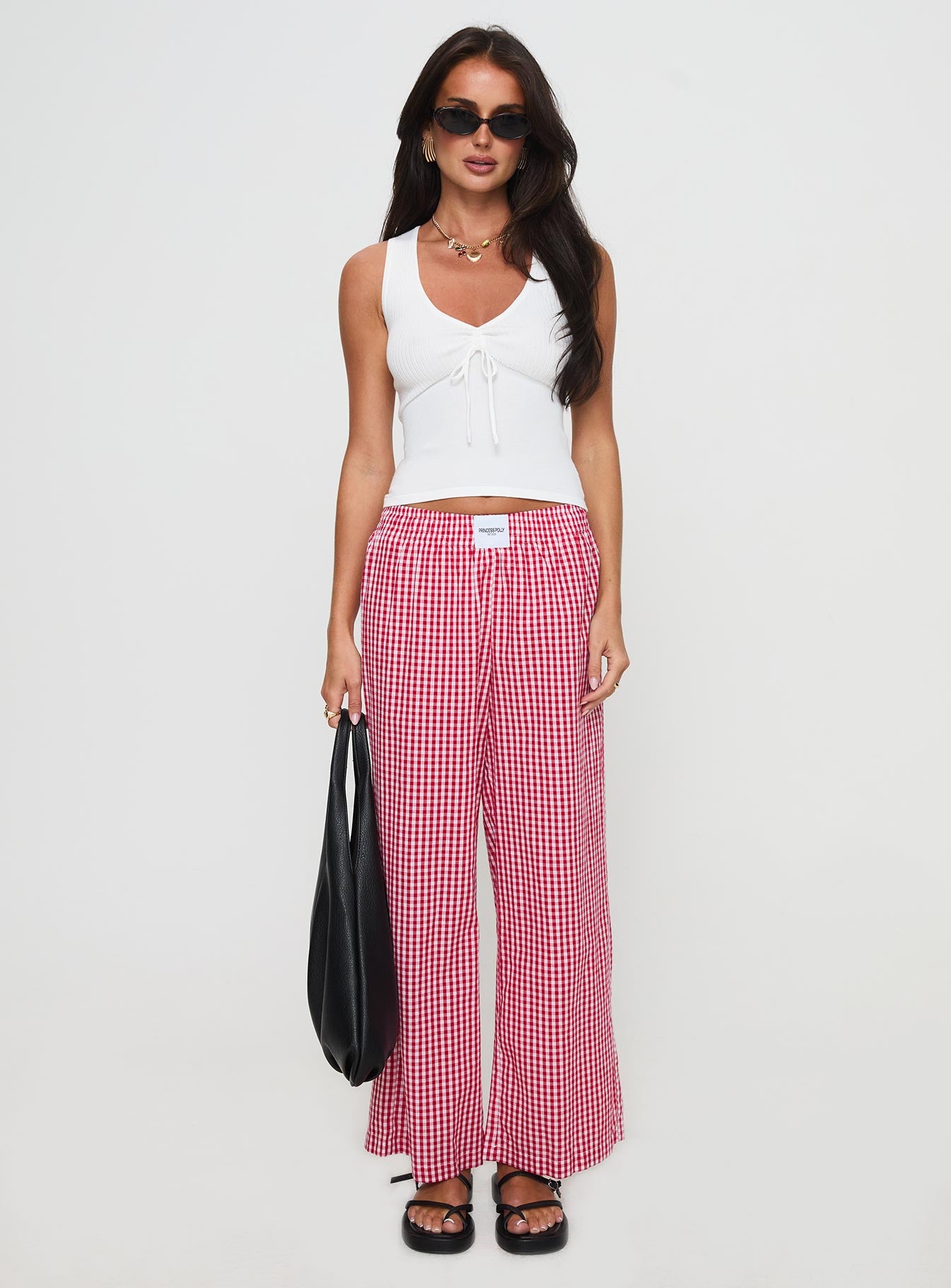 Beach House Pants Red Gingham Tumblr Cheap Pice