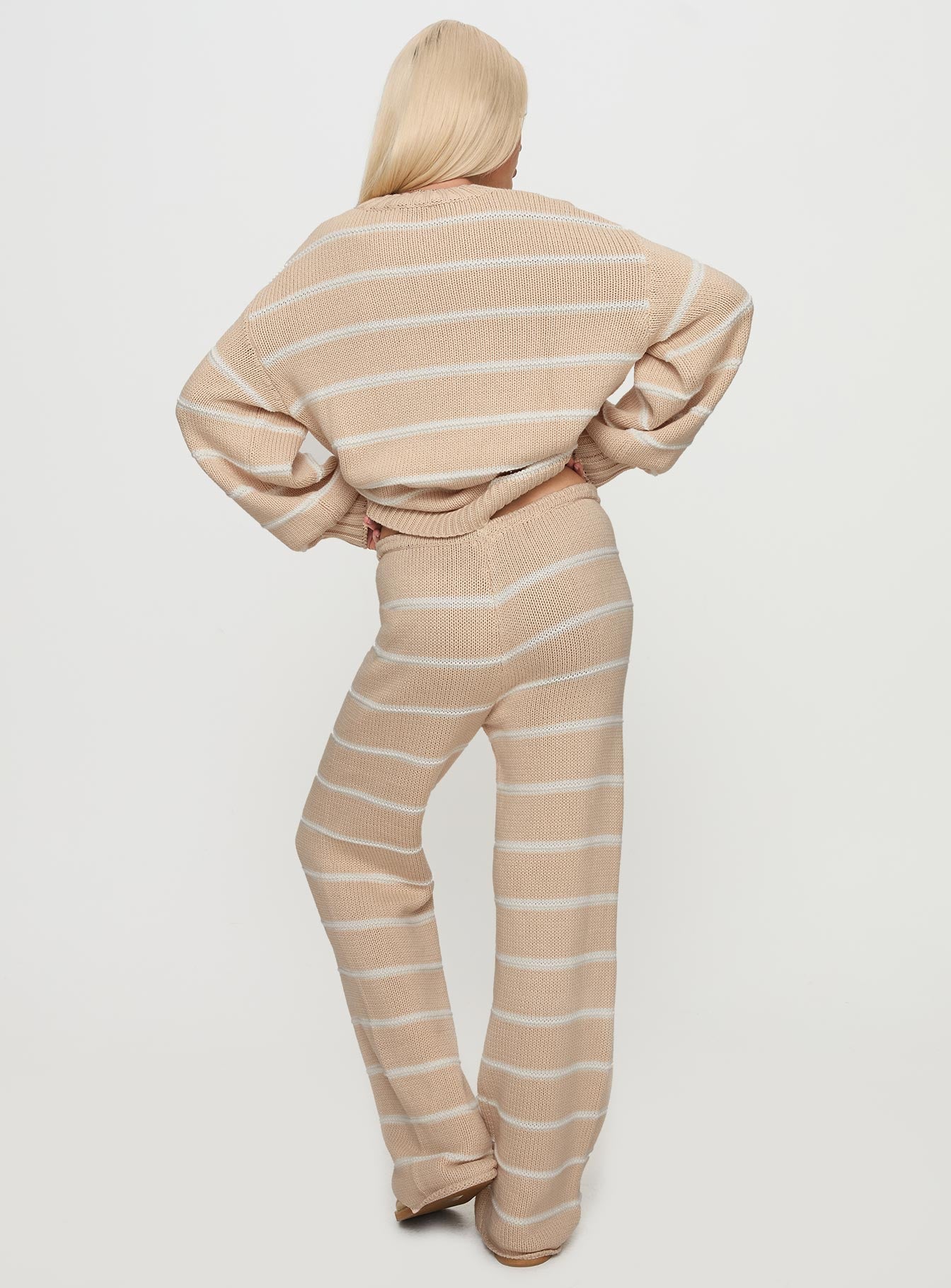 Read Your Mind Knit Pant Cream Stripe View For Sale