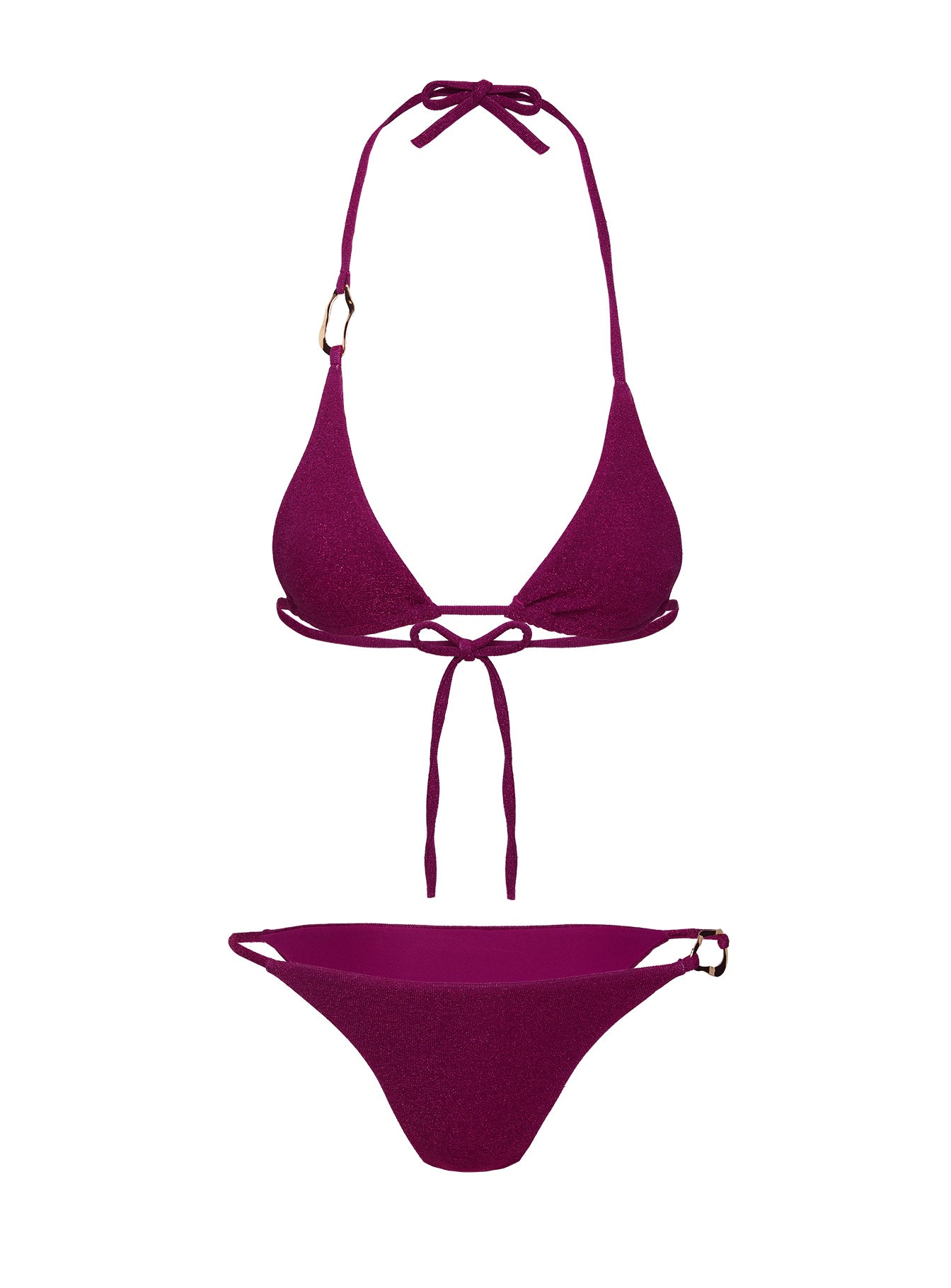 Aimi Glitter Triangle Bikini Top Purple Clearance Amazing Pice