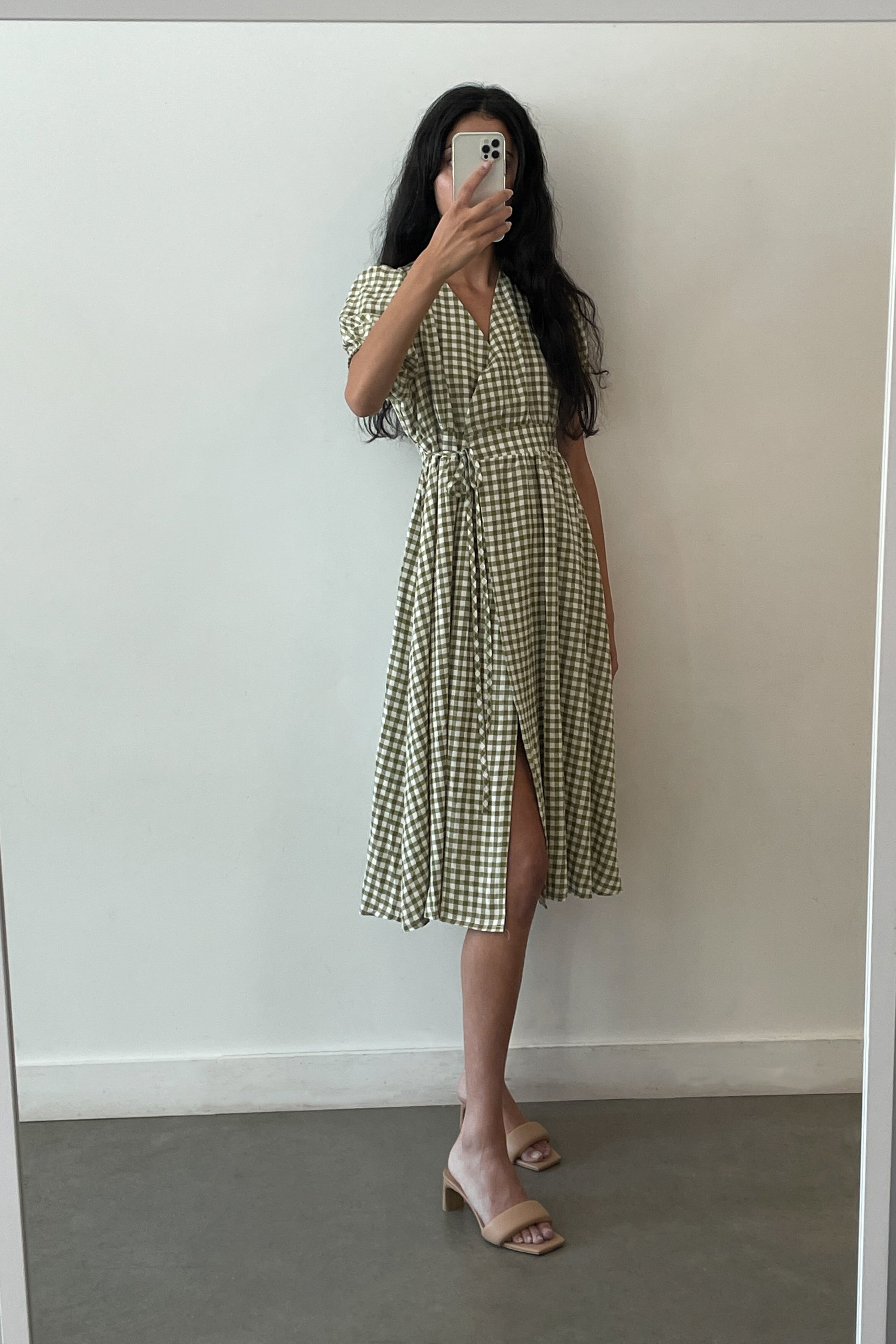 GINGHAM WRAP DRESS Perfect Sale Online