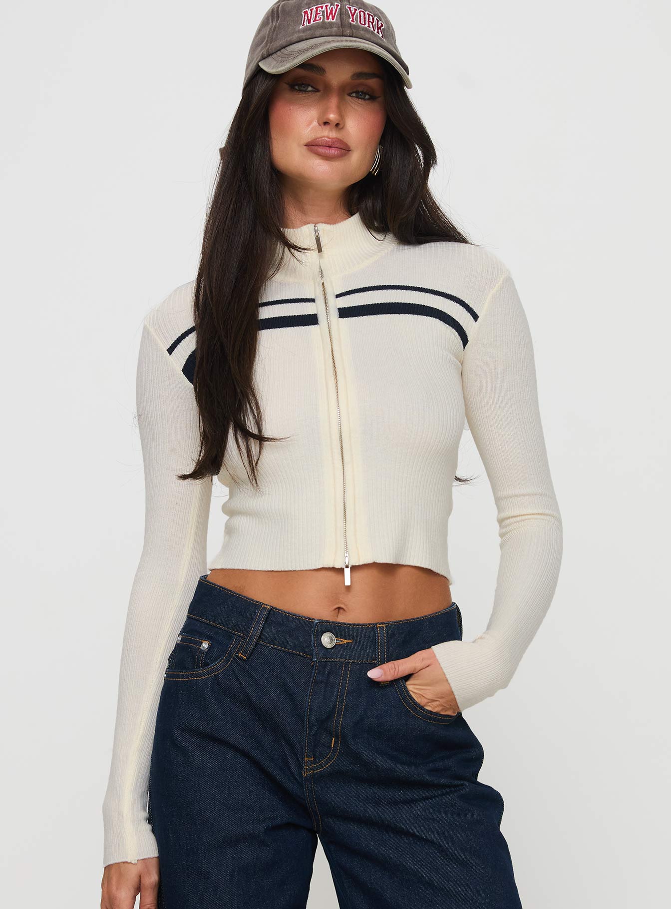 Slow It Down Long Sleeve Top Cream Cheap Sale Store
