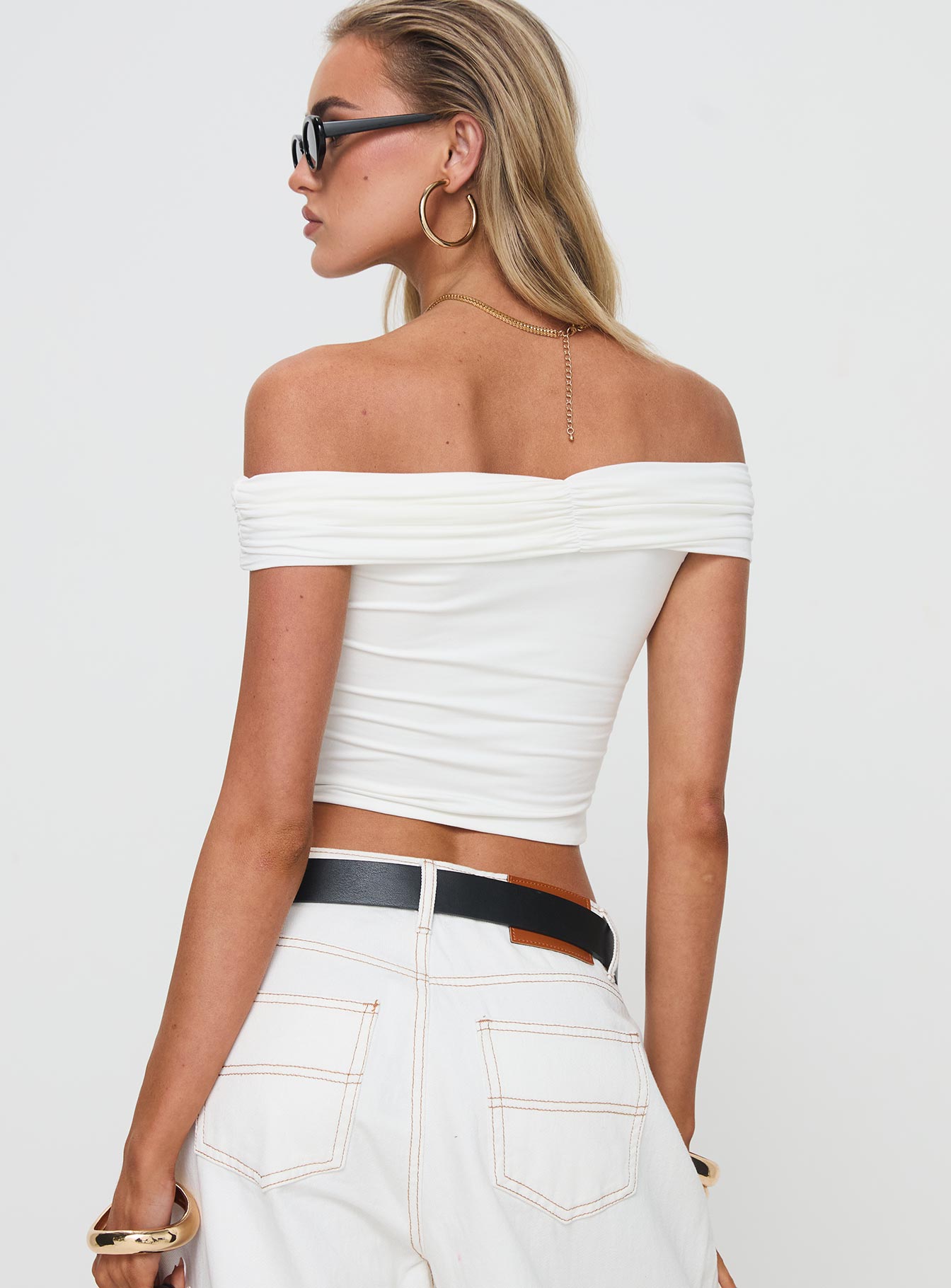 Channel Off The Shoulder Top White Cheap Geniue Stockist