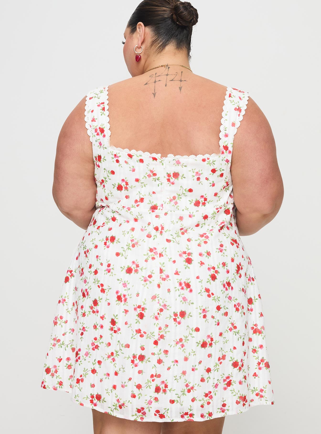 Dasha Mini Dress White Floral Curve Purchase For Sale