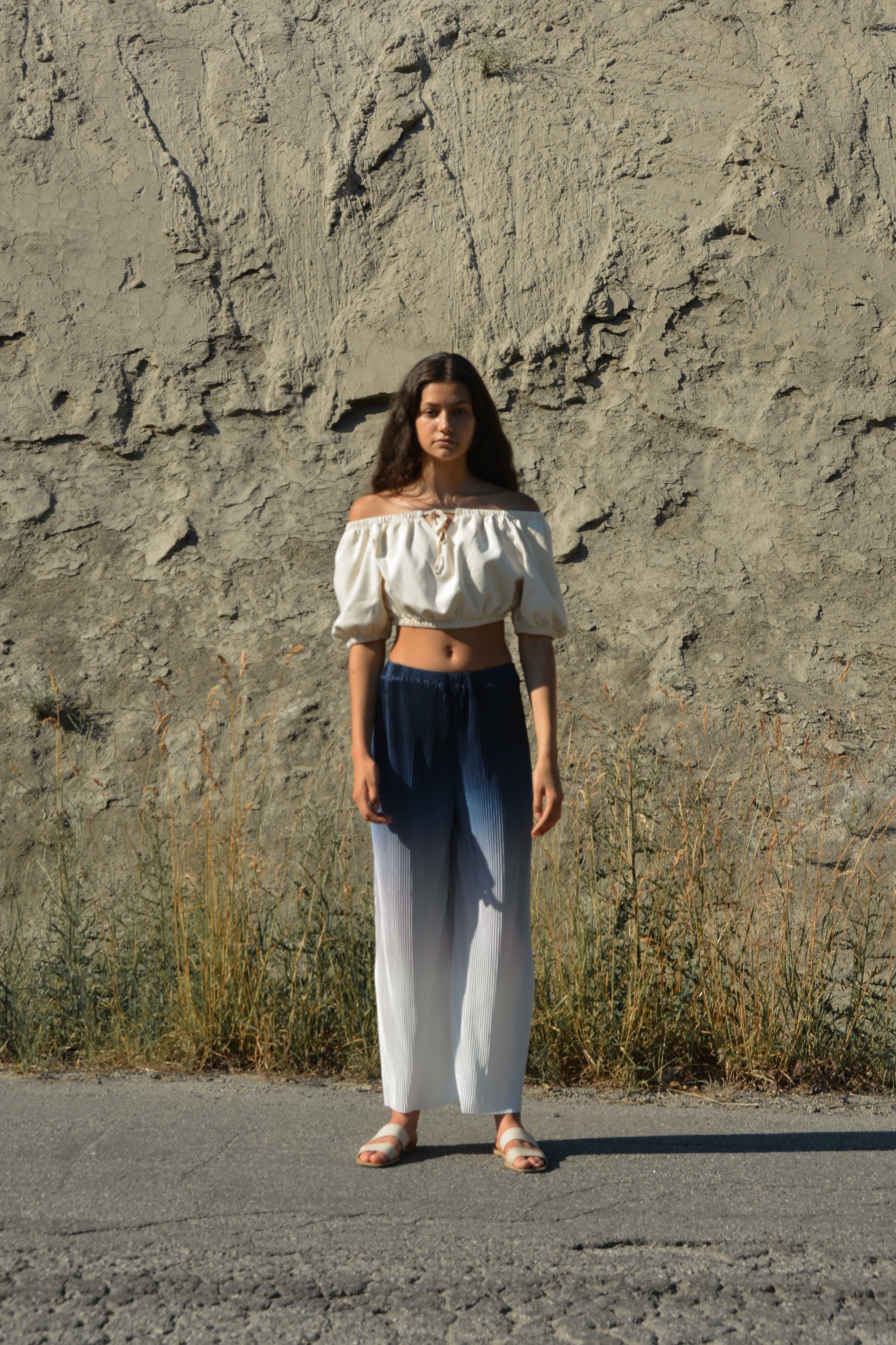 OMBRE PLEATED WIDE LEG PANT On Hot Sale