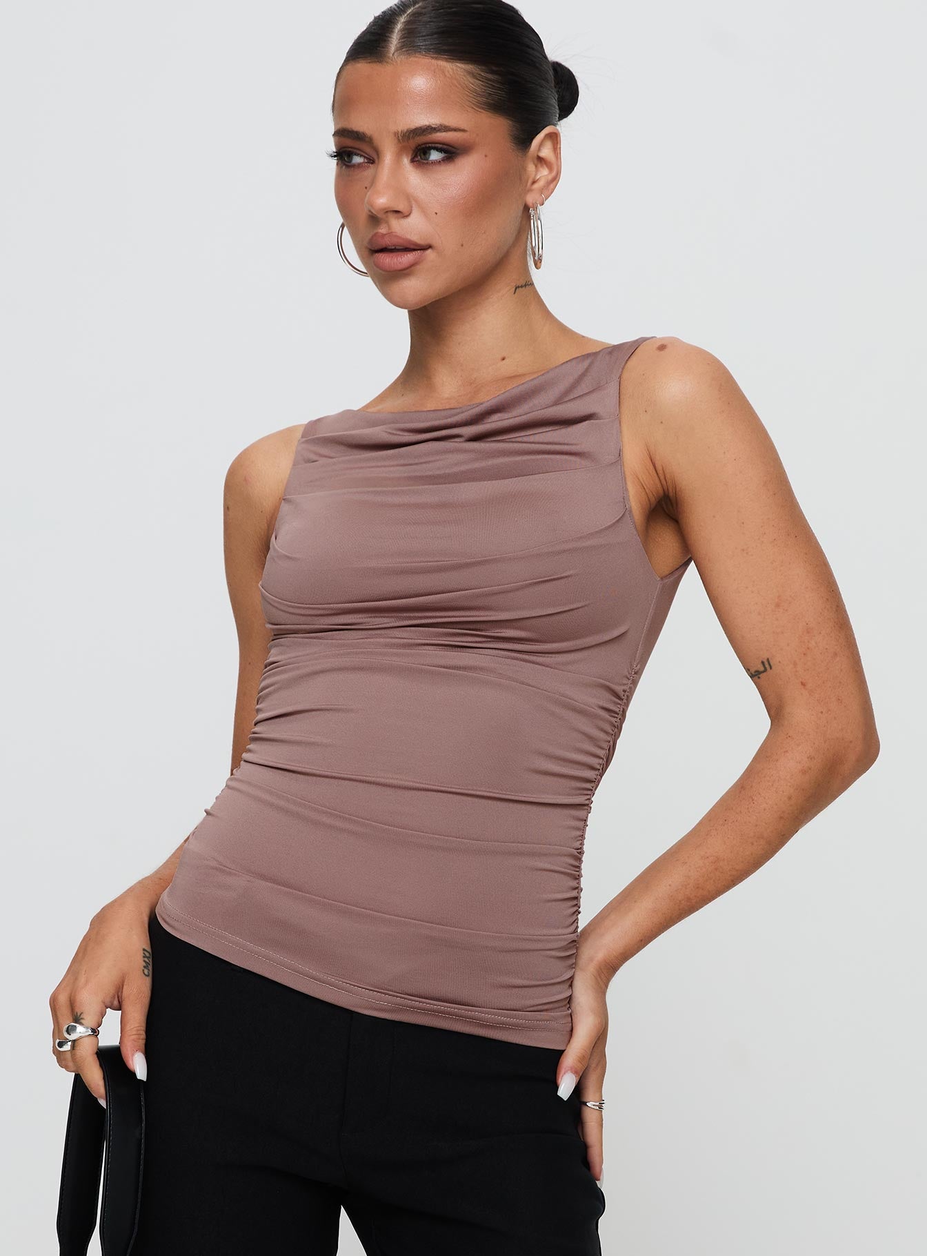 Kind To Another Ruched Top Mauve Low Cost Online