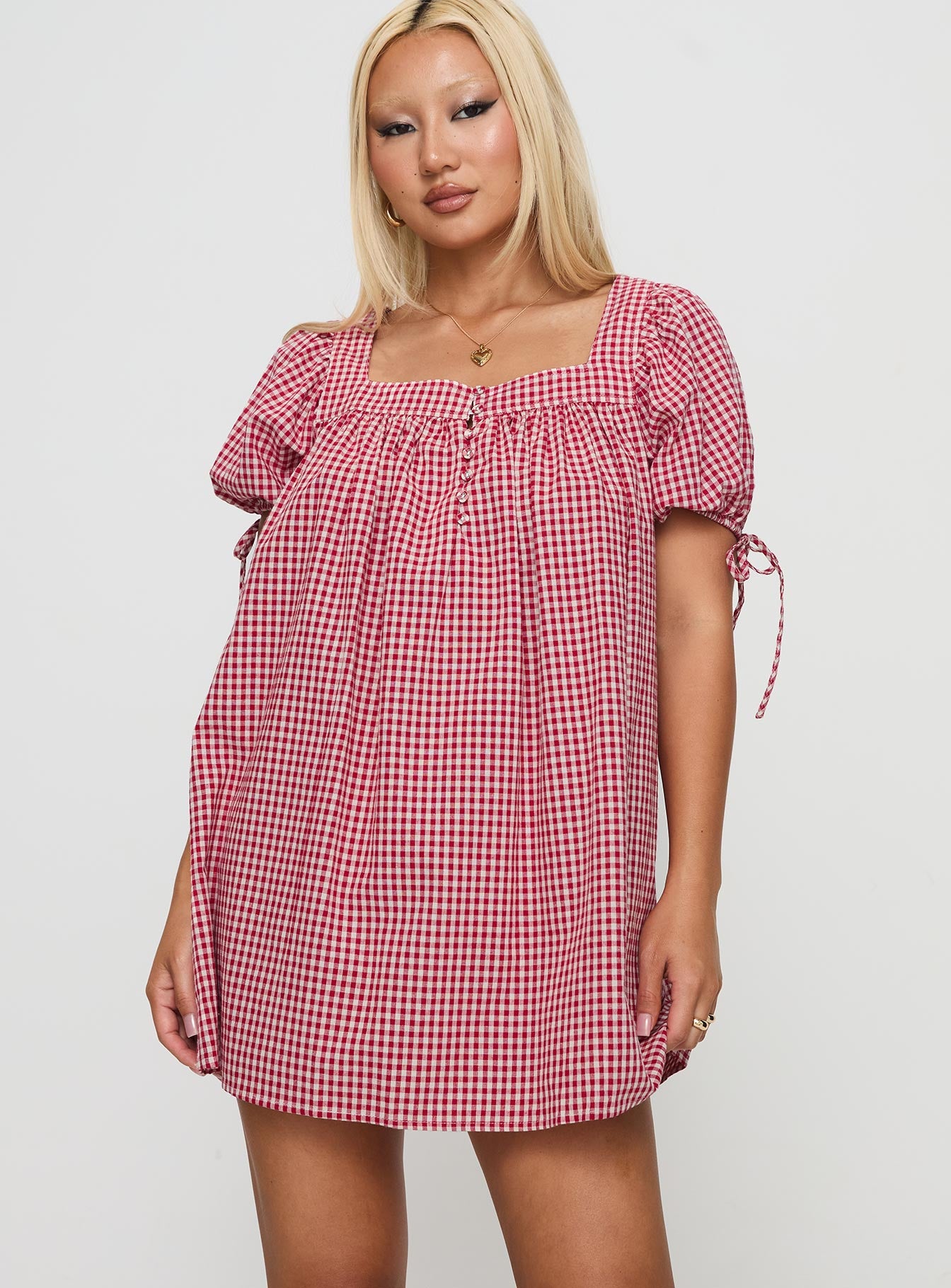 Lilibet Mini Dress Red Gingham 100% Authentic Cheap Online