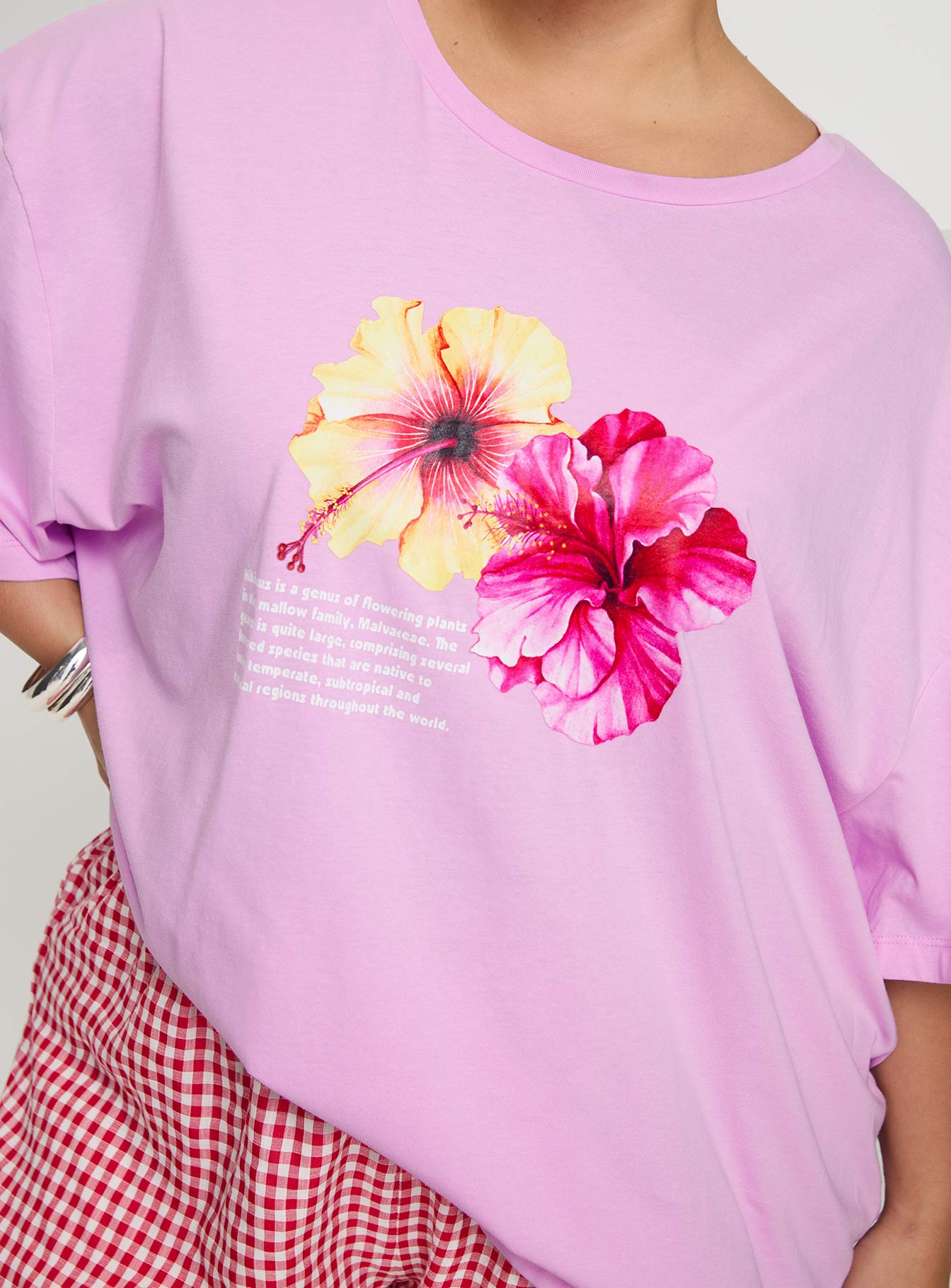 Hibiscus Haven Oversized Tee Pink Curve Free Shipping Discounts