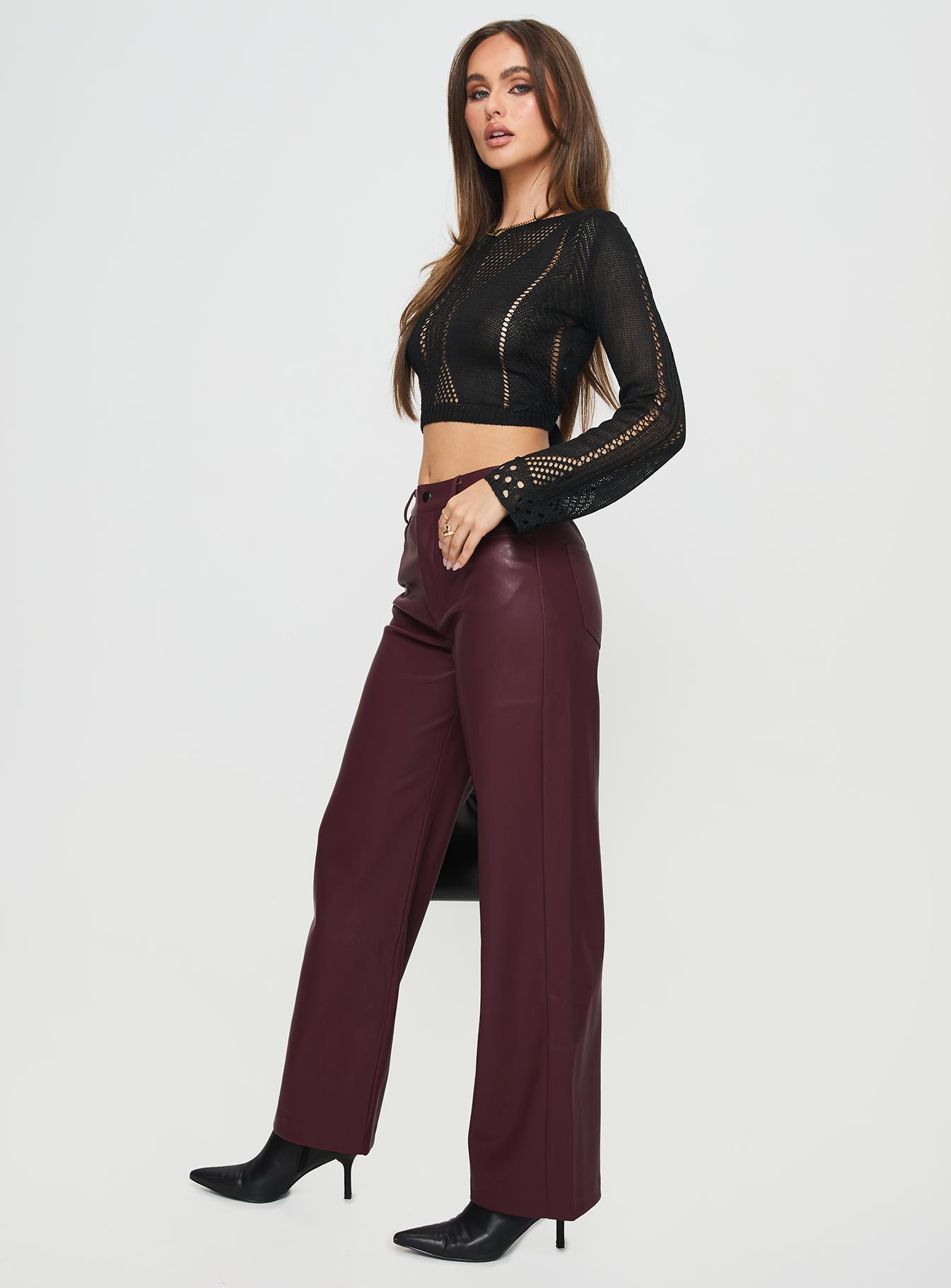 Dempsey Faux Leather Pants Deep Cherry Reliable Cheap Online