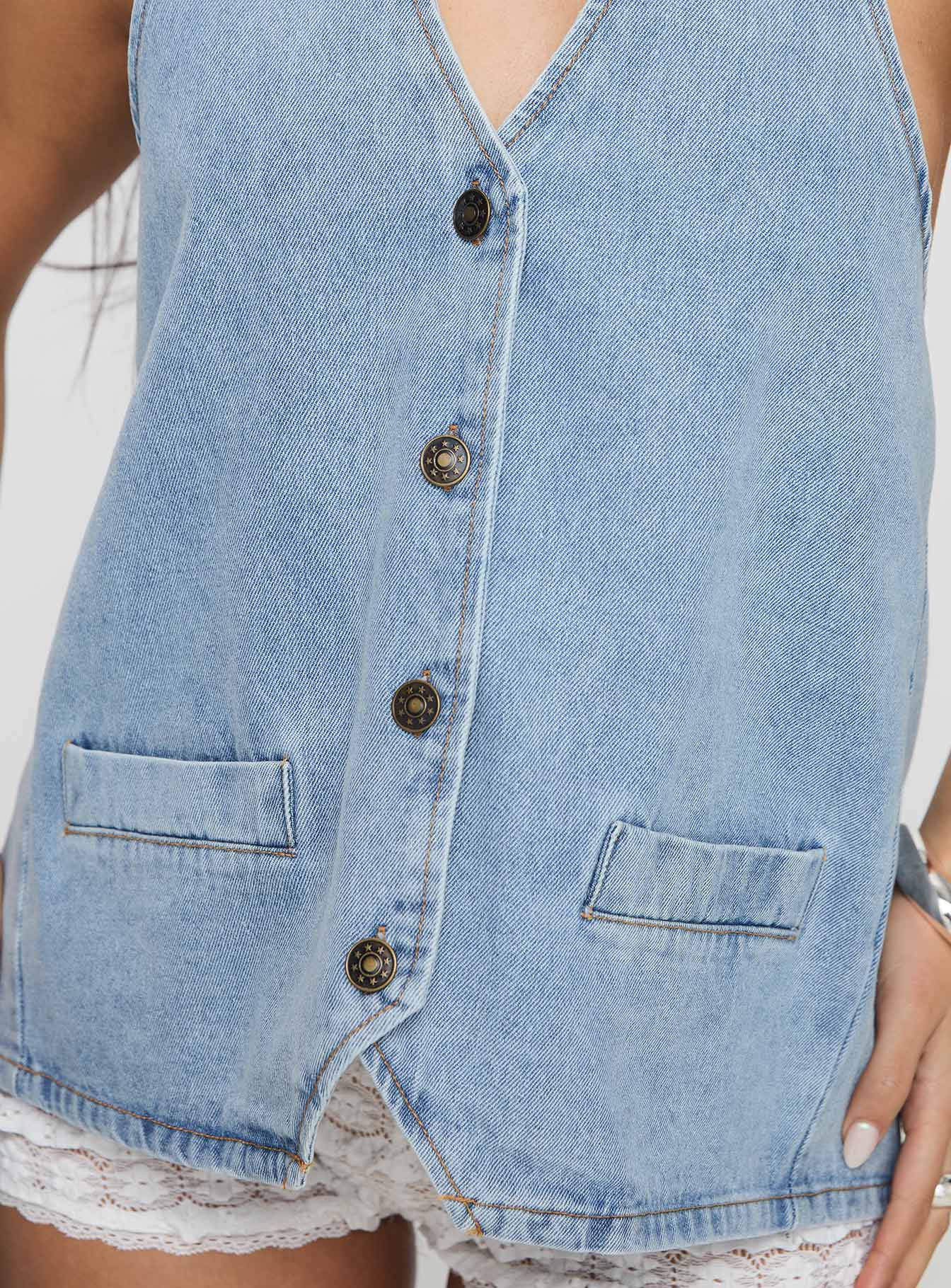 Hills Halter Washed Blue Cheap Sale Sast