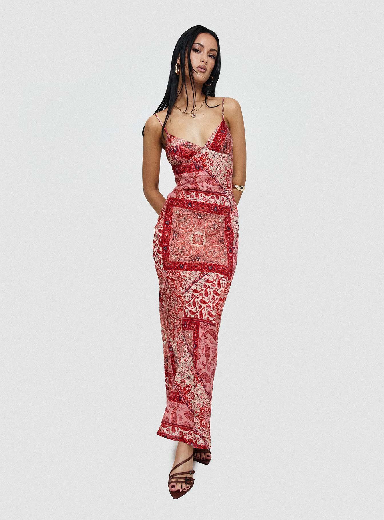 Sugar Plum Maxi Dress Red Paisley Clearance Inexpensive