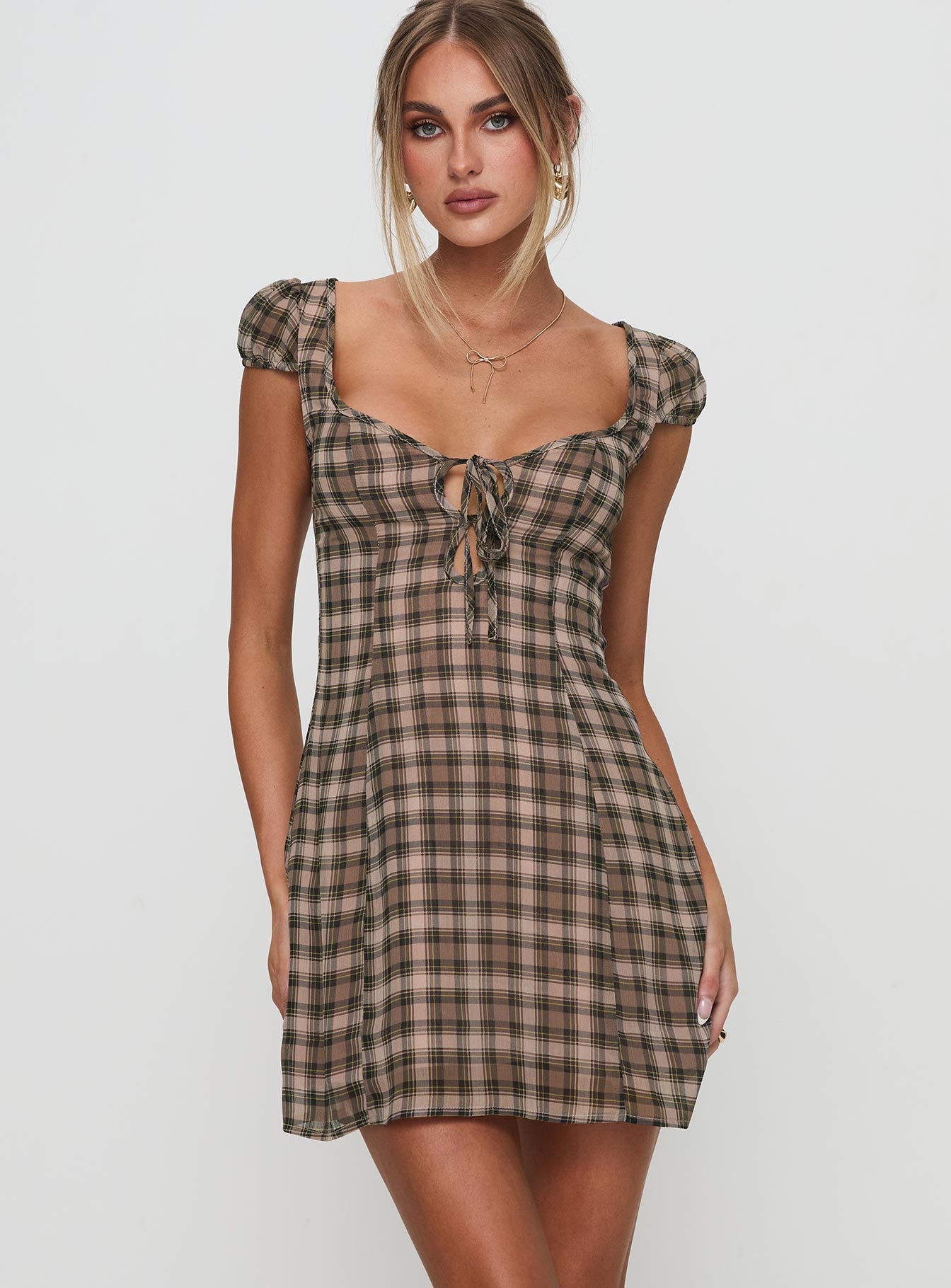 Alora Mini Dress Check Multi Outlet View