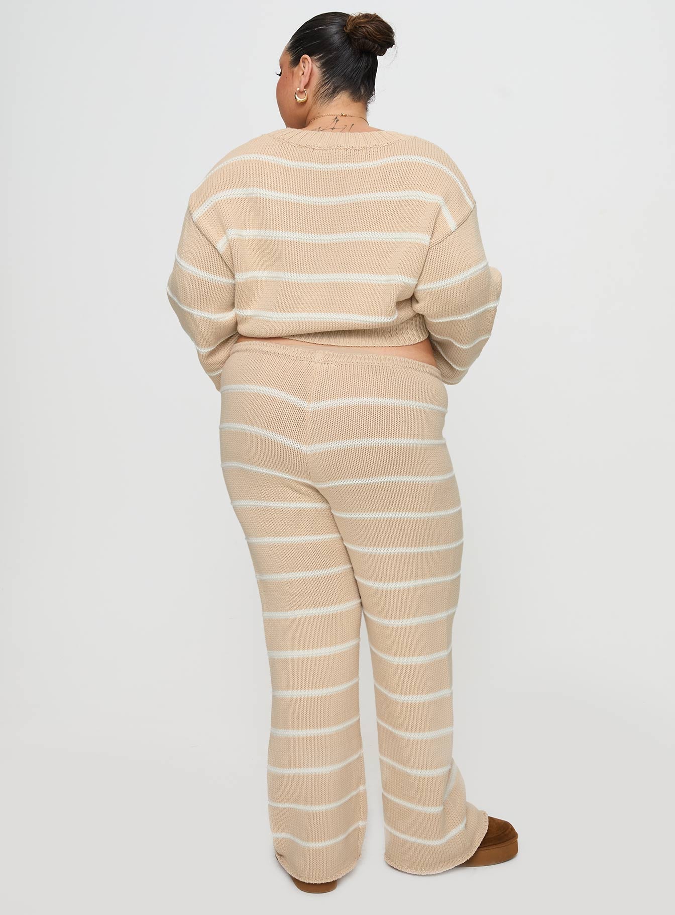 Read Your Mind Knit Pant Cream Stripe View For Sale