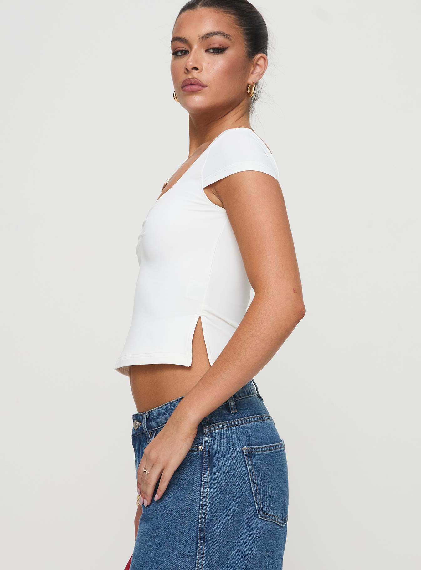 Rehna Short Sleeve Top White Cheap Wholesale