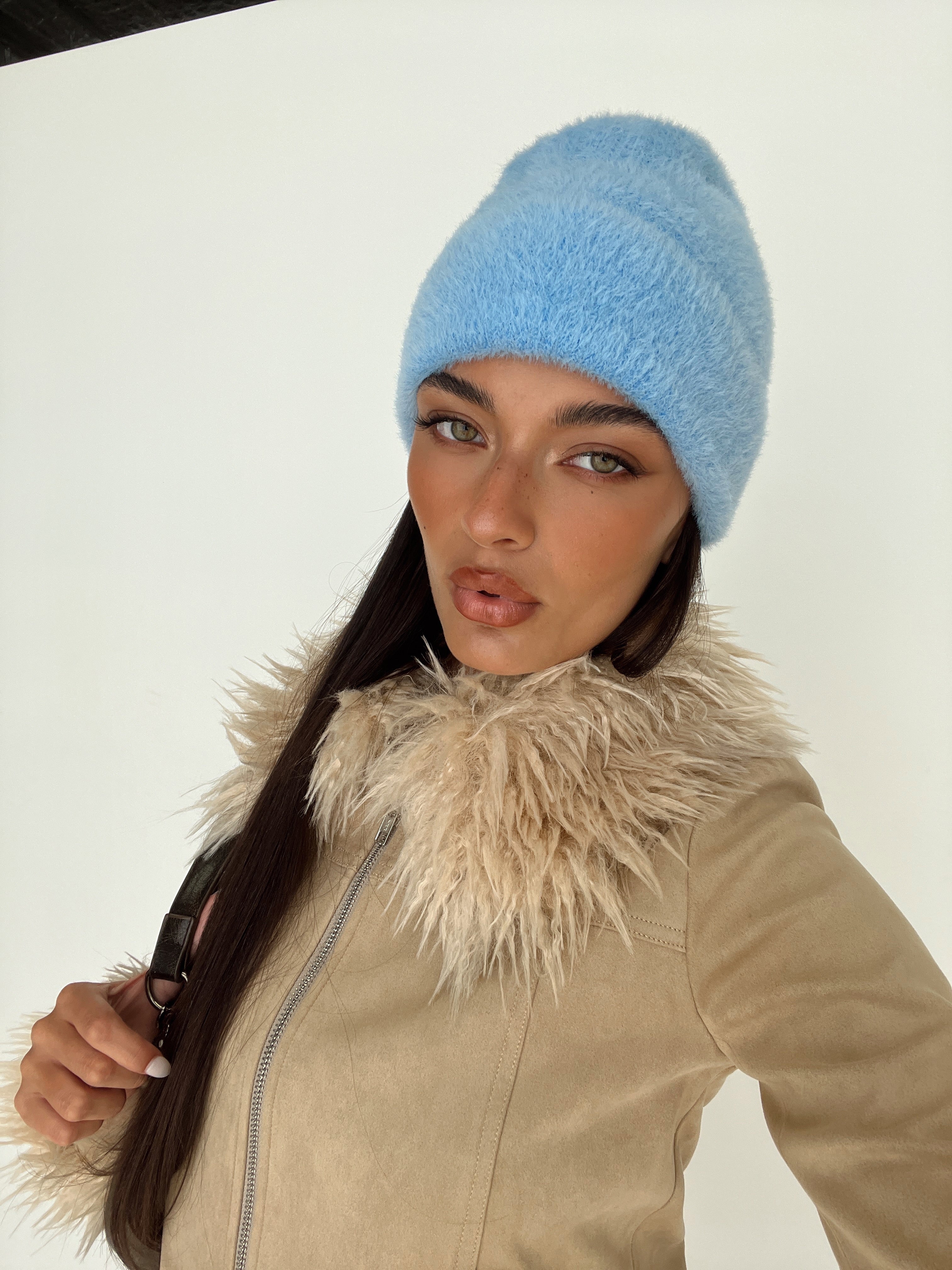 That Sweet Fluffy Beanie Blue Clearance Good Selling