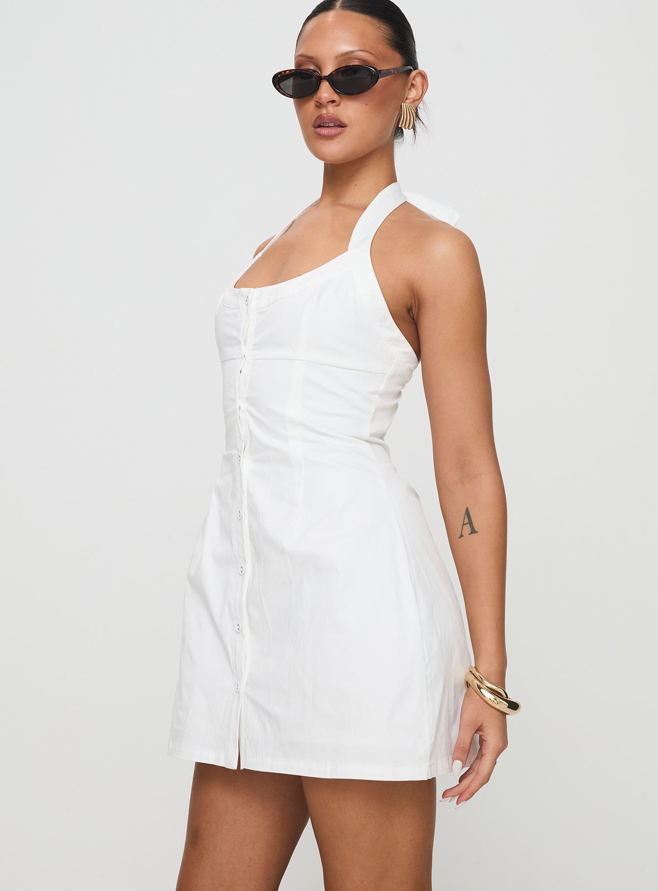 Mallorie Halter Mini Dress White Buy Cheap Huge Surprise