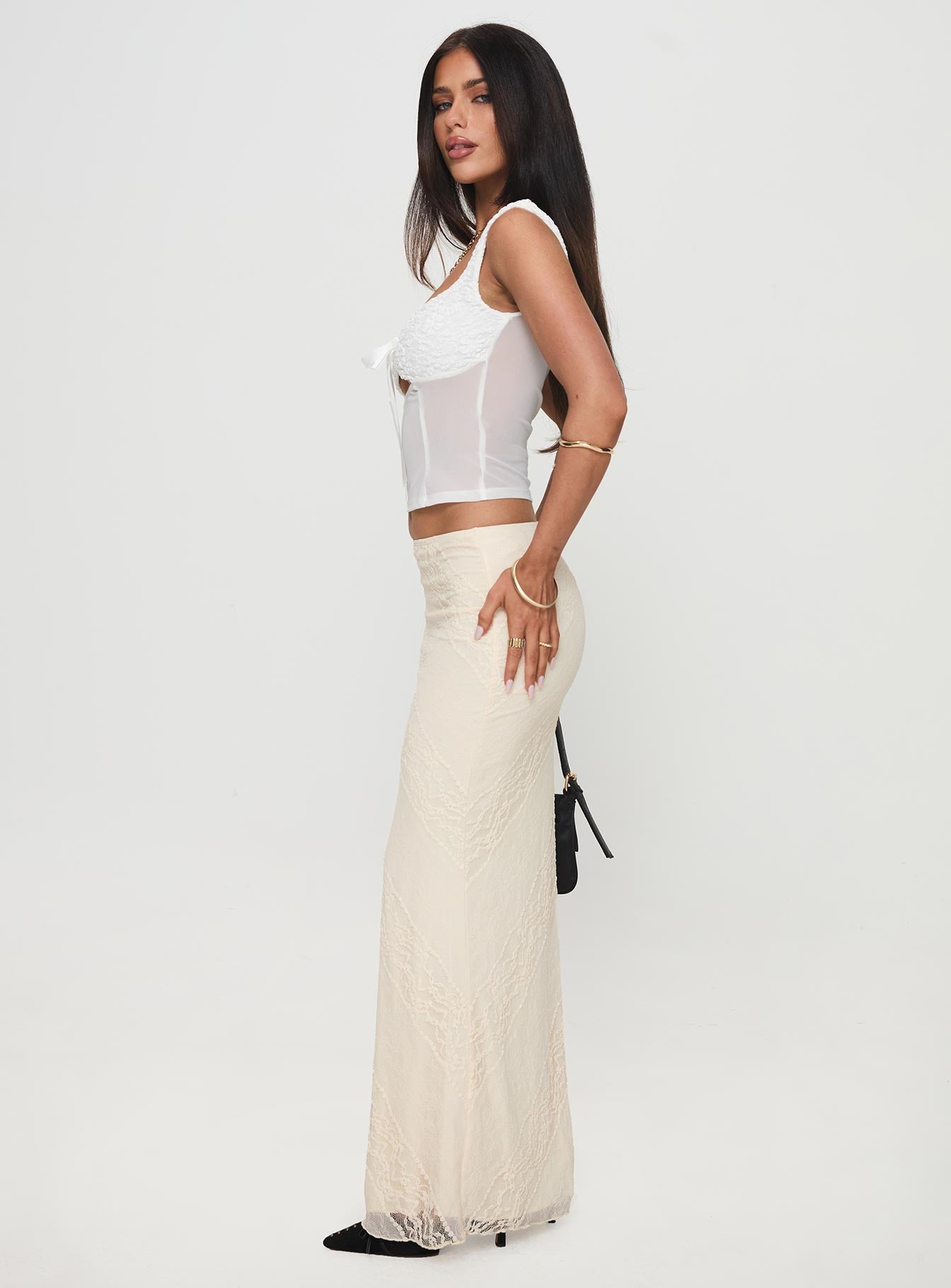 Gazet Maxi Skirt Cream Cheap Outlet Store