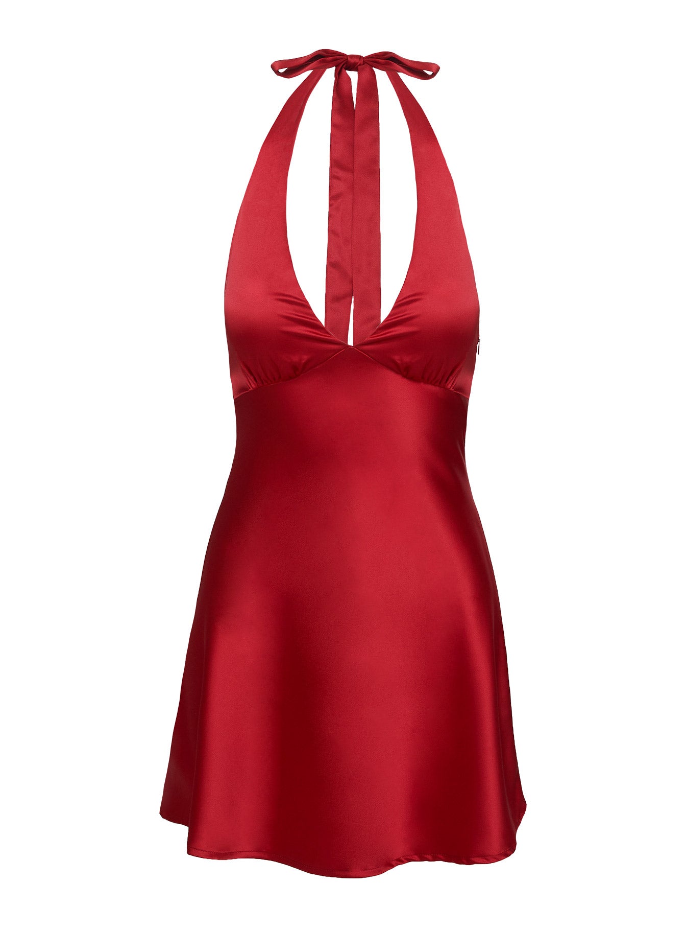 Pelagia Halter Scarf Tie Mini Dress Red Inexpensive Sale Online